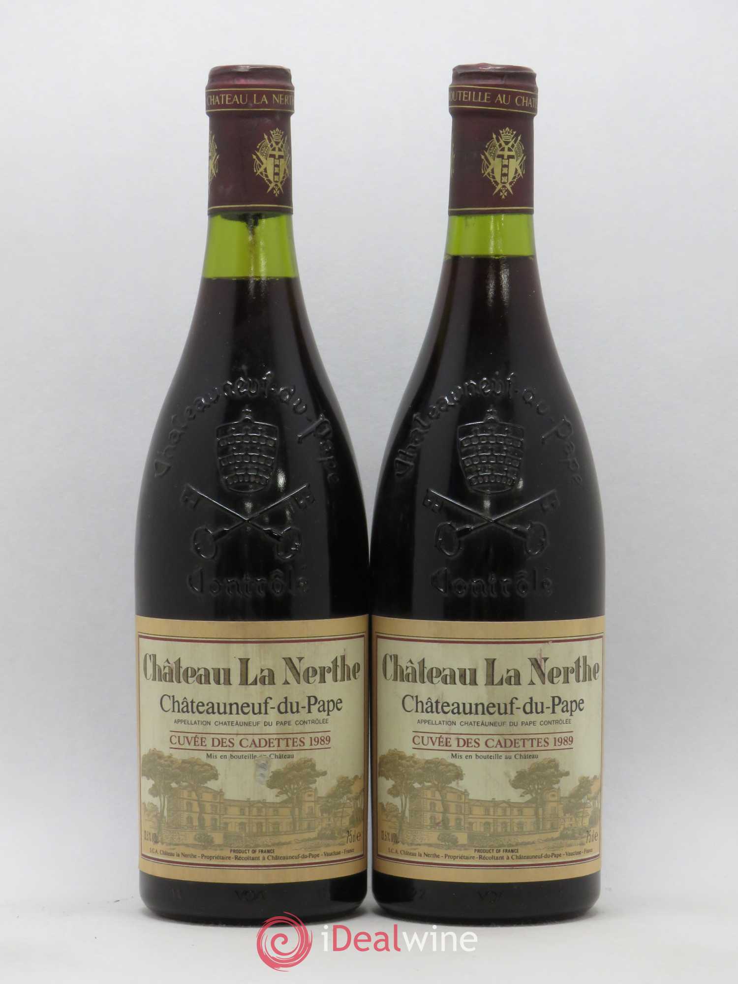 Châteauneuf-du-Pape Château La Nerthe Cuvée des Cadettes Famille Richard 1989 - Lot de 2 bouteilles - 0
