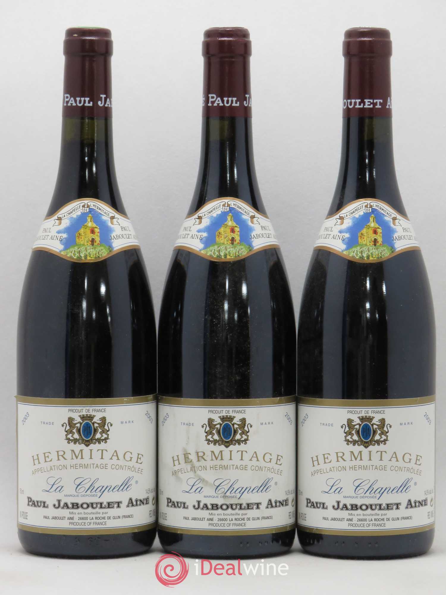 Hermitage La Chapelle Paul Jaboulet Ainé 2003 - Lot de 3 bouteilles - 0