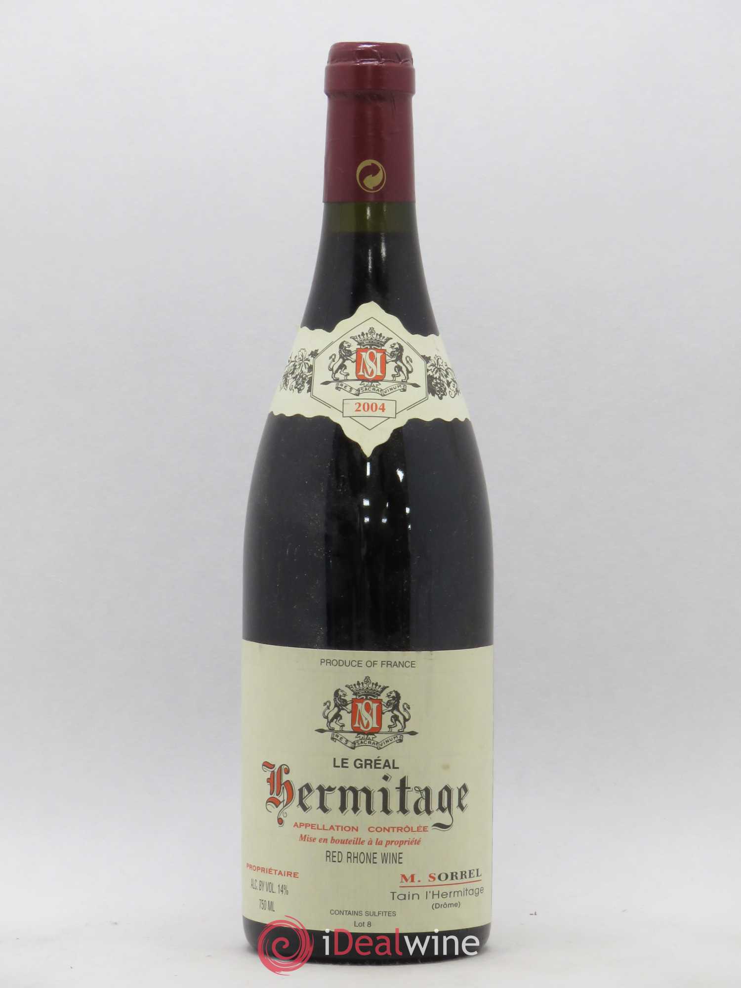 Hermitage Le Gréal Marc Sorrel 2004 - Lot de 1 bouteille - 0