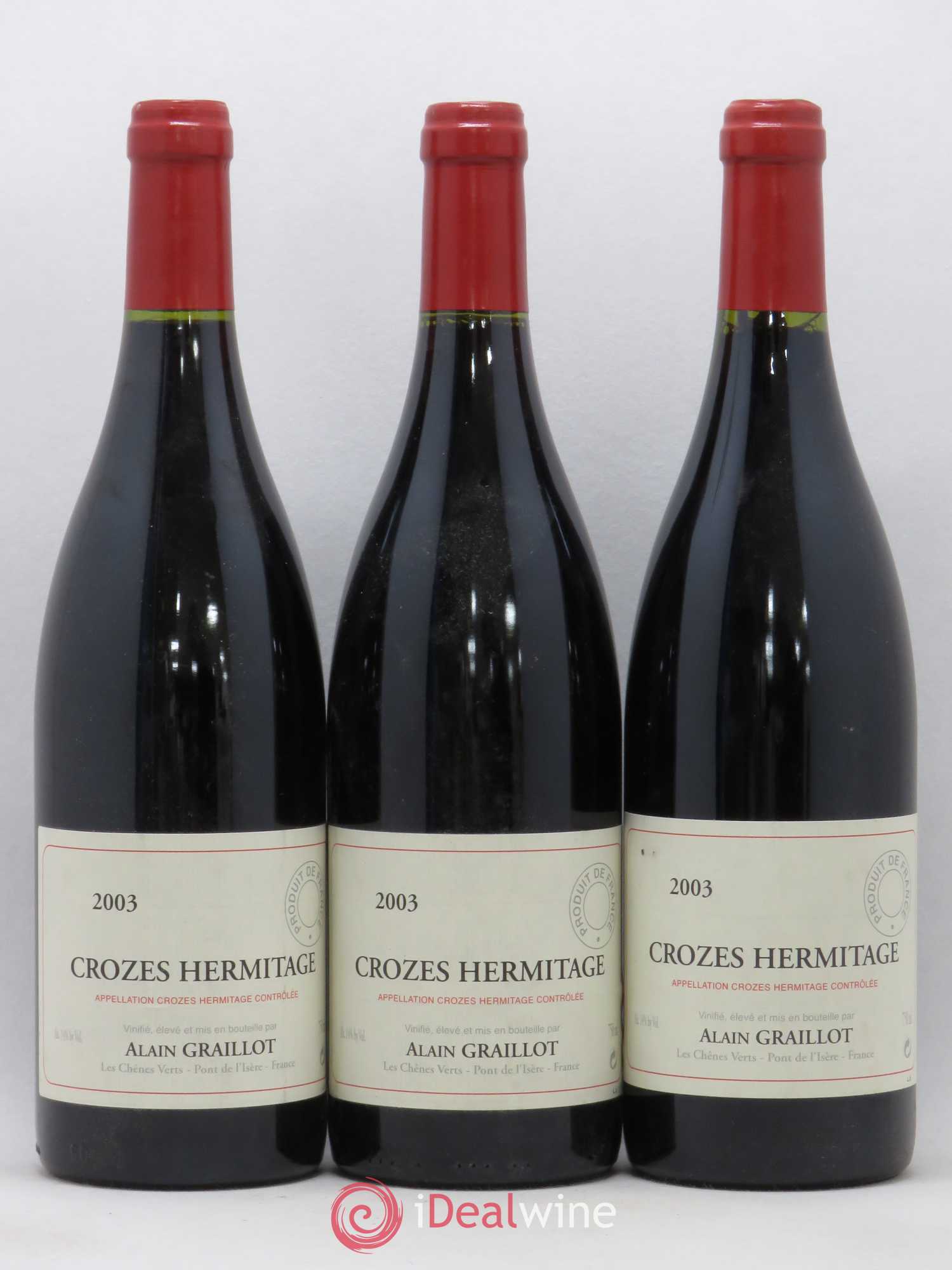 Crozes-Hermitage Domaine Graillot 2003 - Lot de 3 bouteilles - 0