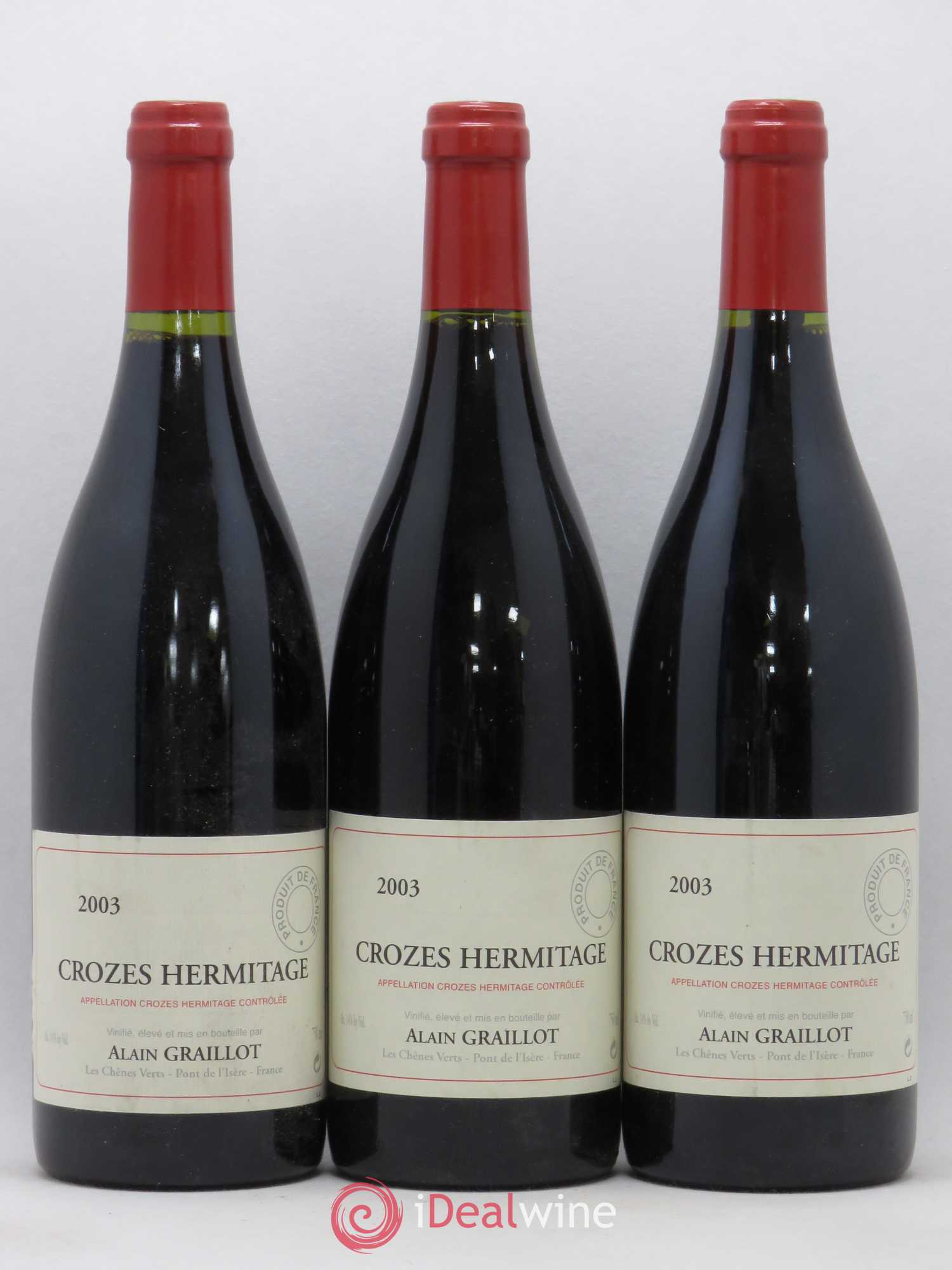 Crozes-Hermitage Domaine Graillot 2003 - Lot de 3 bouteilles - 0