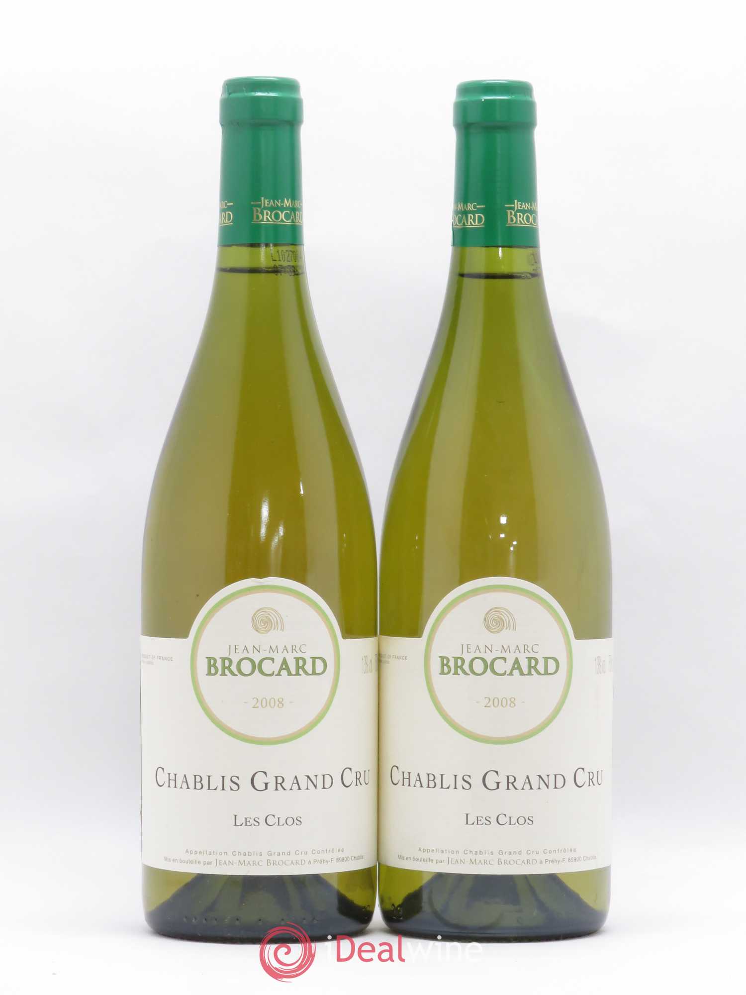 Chablis Grand Cru Les Clos JM Brocard 2008 - Posten von 2 Flaschen - 0
