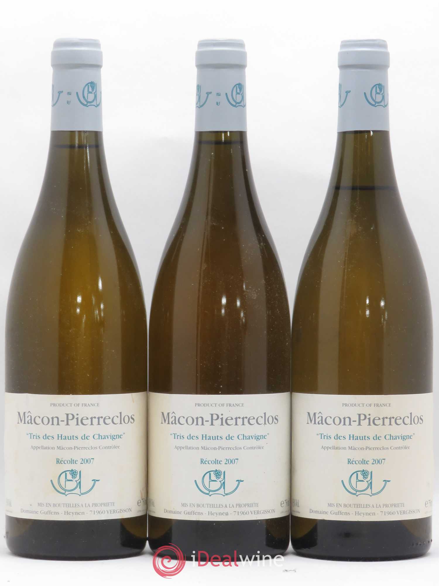 Mâcon-Pierreclos Tris des Hauts de Chavigne Guffens-Heynen 2007 - Lot de 3 bouteilles - 0