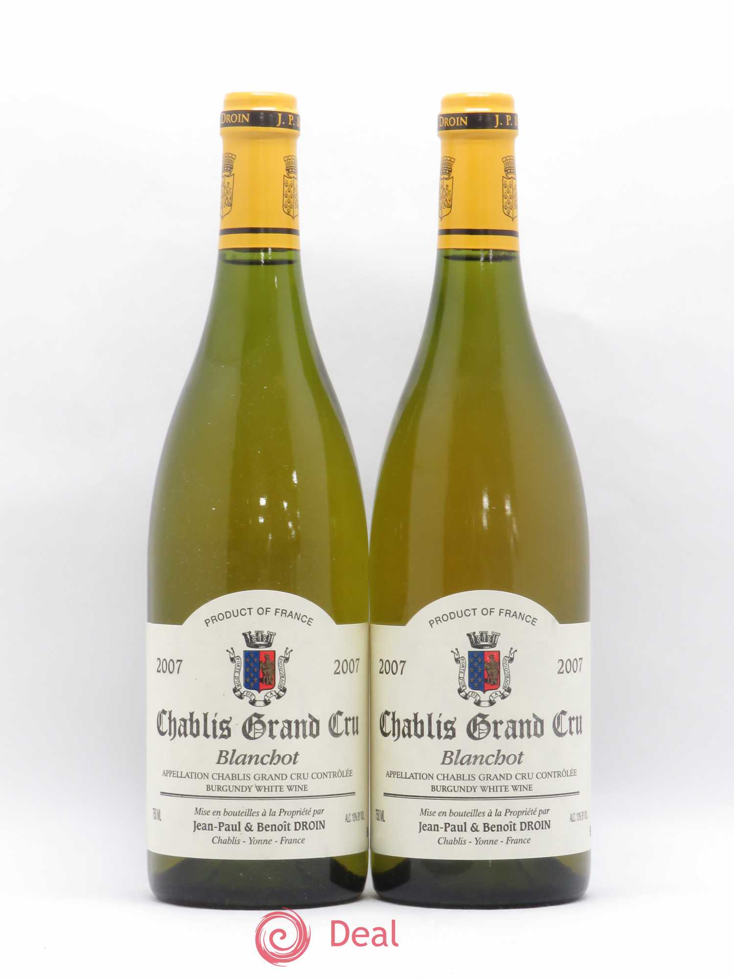 Chablis Grand Cru Blanchot Jean-Paul & Benoît Droin (Domaine) 2007 - Lot de 2 bouteilles - 0