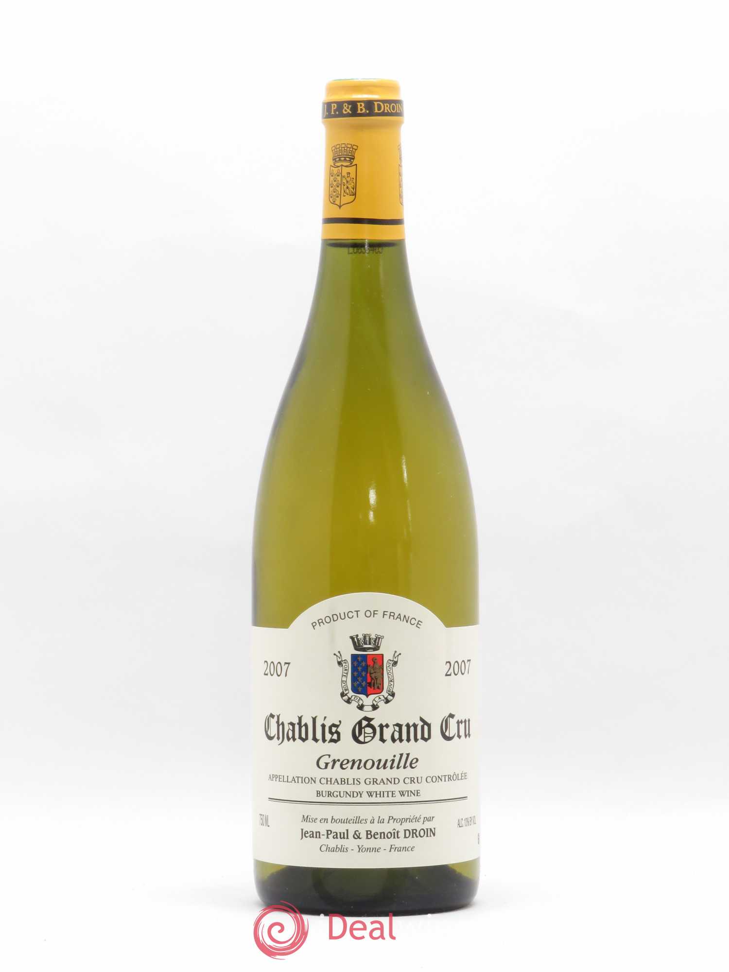 Chablis Grand Cru Grenouilles Jean-Paul & Benoît Droin (Domaine) 2007 - Lot de 1 bouteille - 0