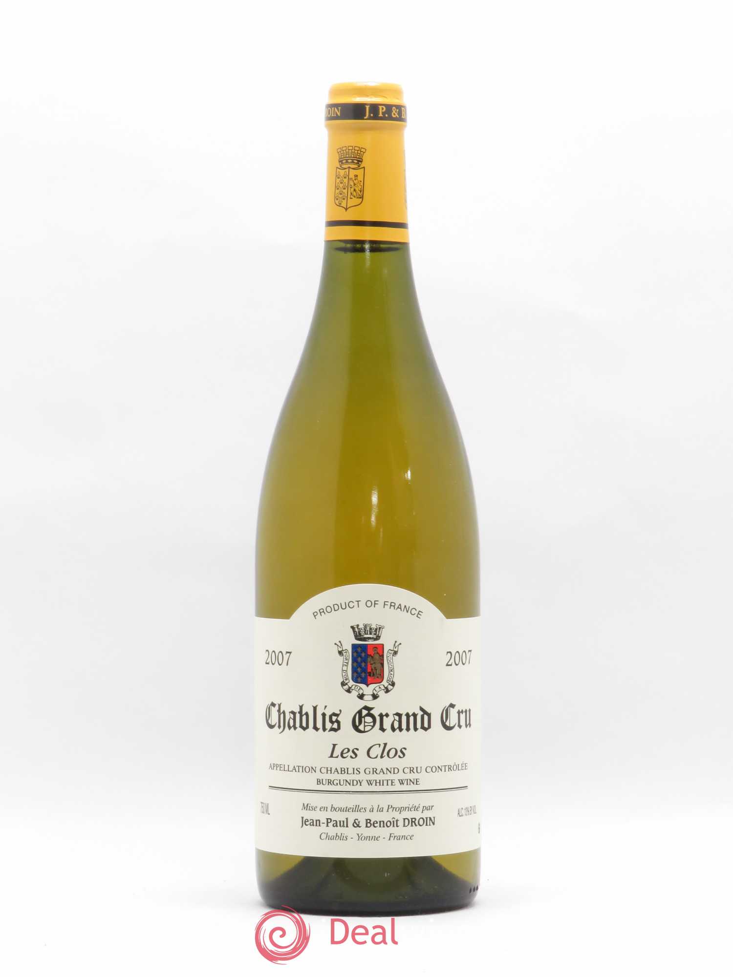 Chablis Grand Cru Les Clos Jean-Paul & Benoît Droin (Domaine) 2007 - Lot de 1 bouteille - 0