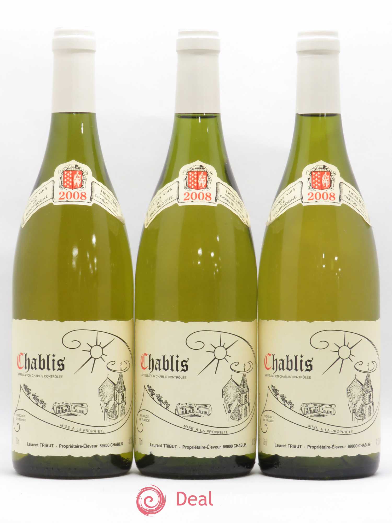 Chablis Laurent Tribut 2008 - Lot de 3 bouteilles - 0