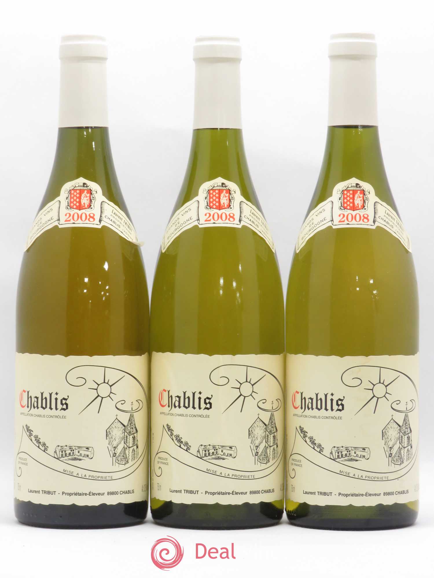 Chablis Laurent Tribut 2008 - Lot de 3 bouteilles - 0