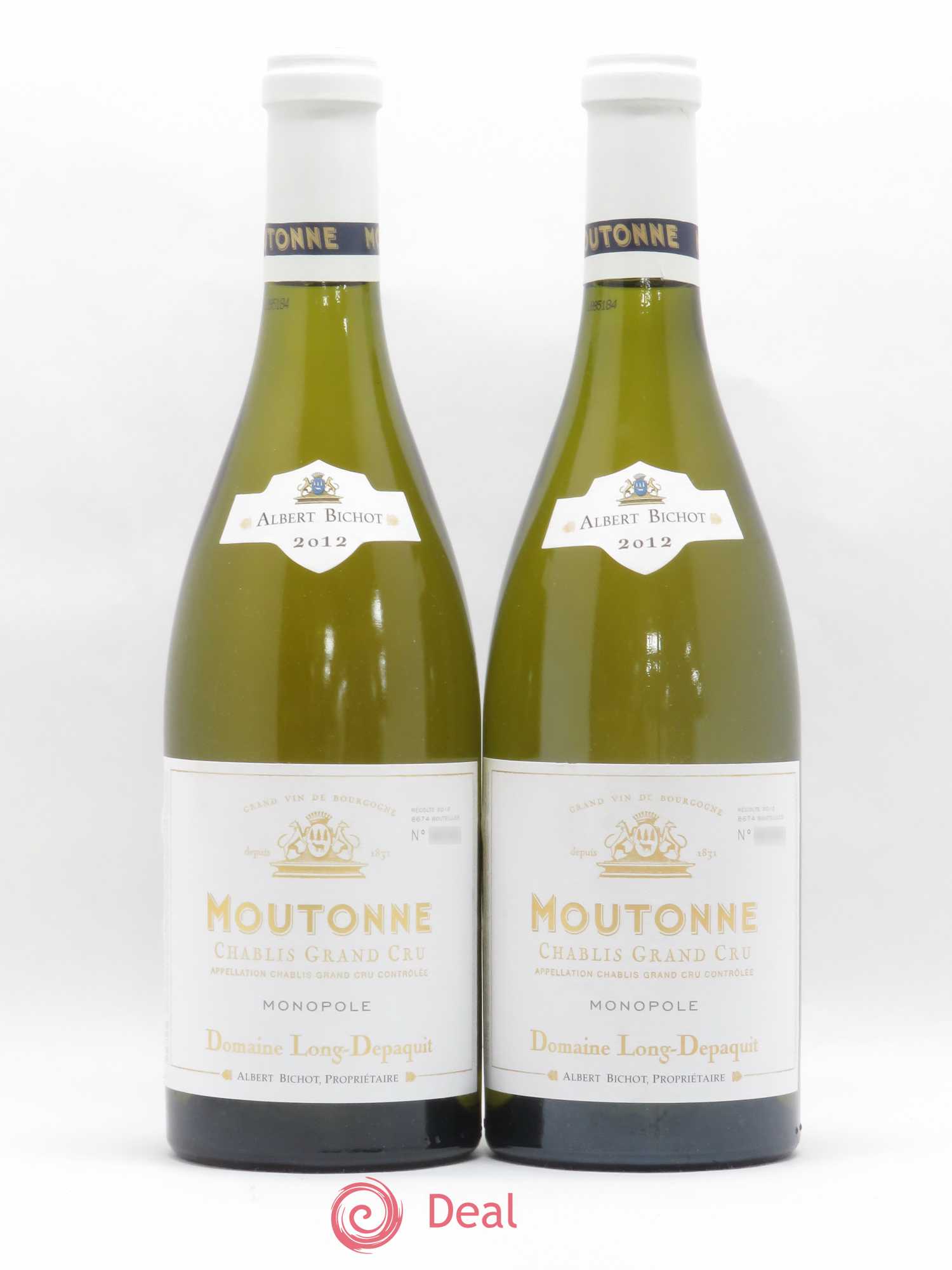 Chablis Grand Cru Moutonne Long Depaquit - Albert Bichot (Domaine) 2012 - Lot de 2 bouteilles - 0