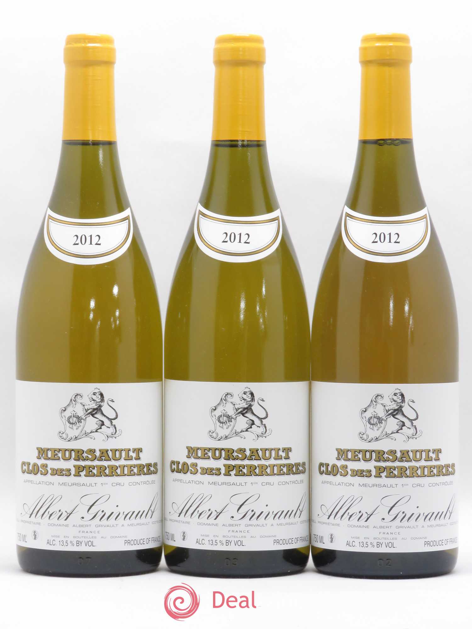 Meursault 1er Cru Clos des Perrières Monopole Albert Grivault 2012 - Lot de 3 bouteilles - 0