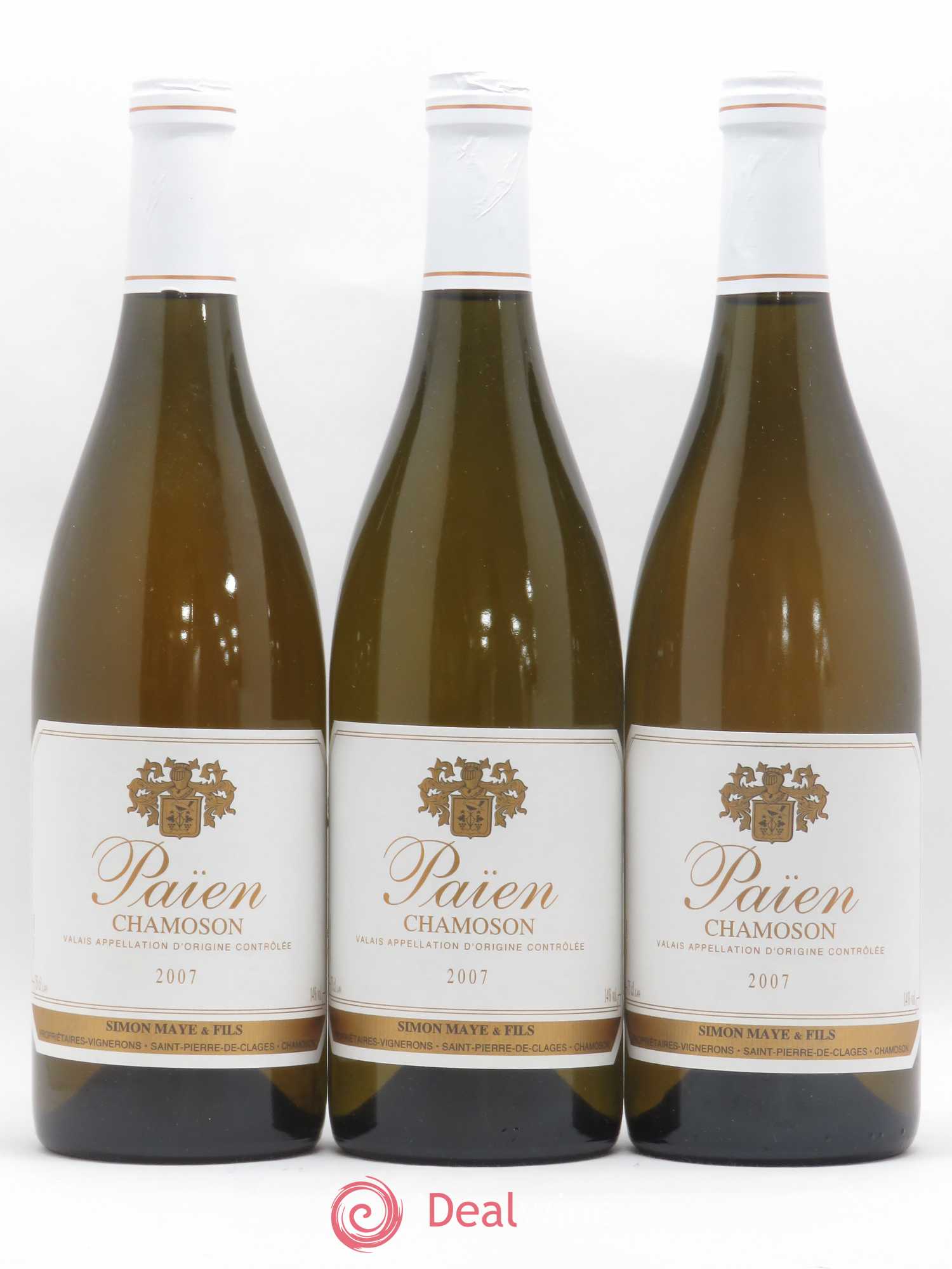 Valais Paien Chamoson Simon Maye 2007 - Posten von 3 Flaschen - 0