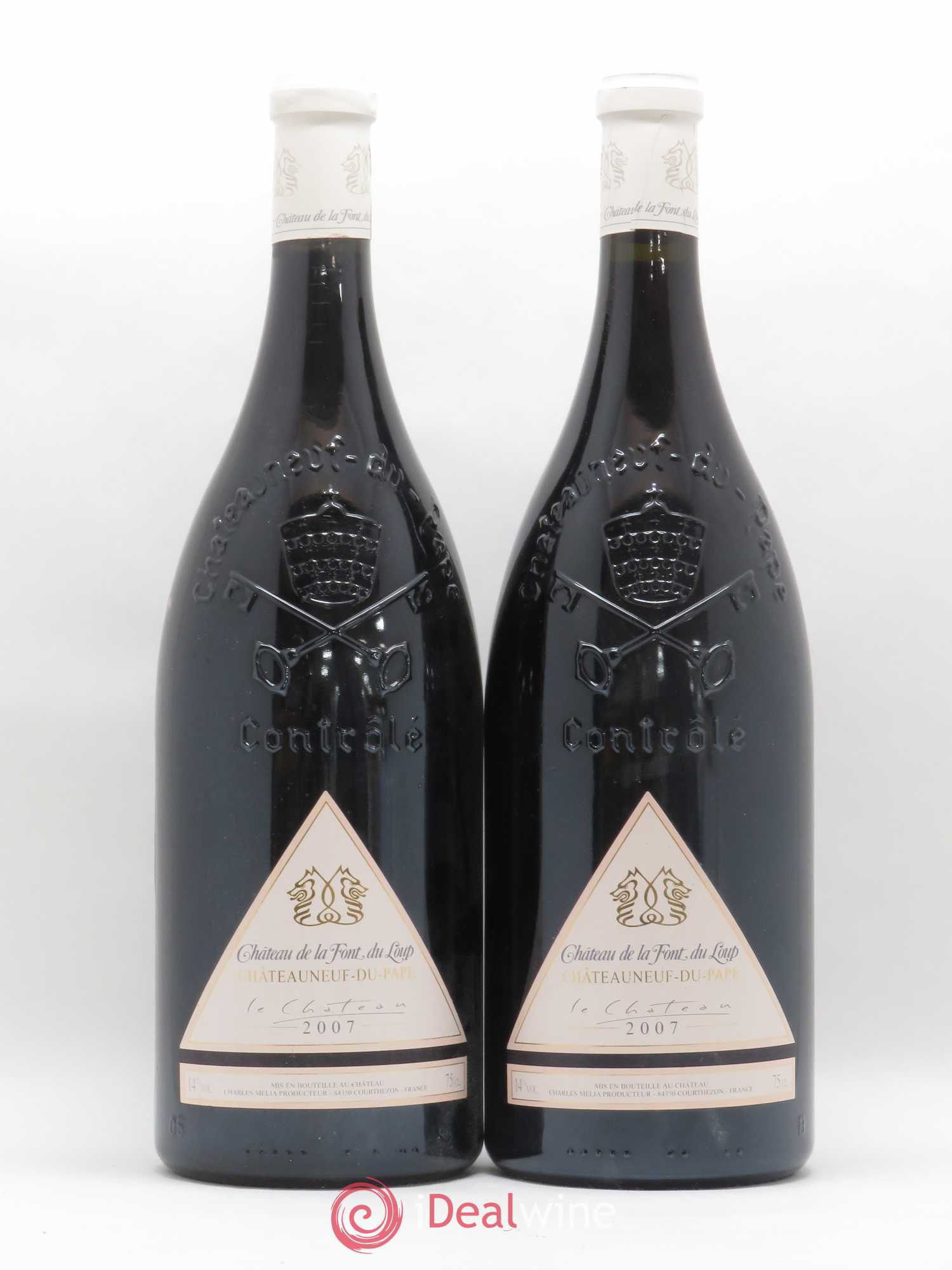 Châteauneuf-du-Pape Le Château Château de la Font du Loup 2007 - Posten von 2 Magnum - 0