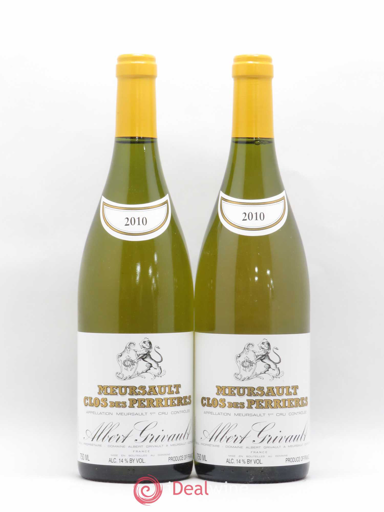 Meursault 1er Cru Clos des Perrières Monopole Albert Grivault 2010 - Lot de 2 bouteilles - 0