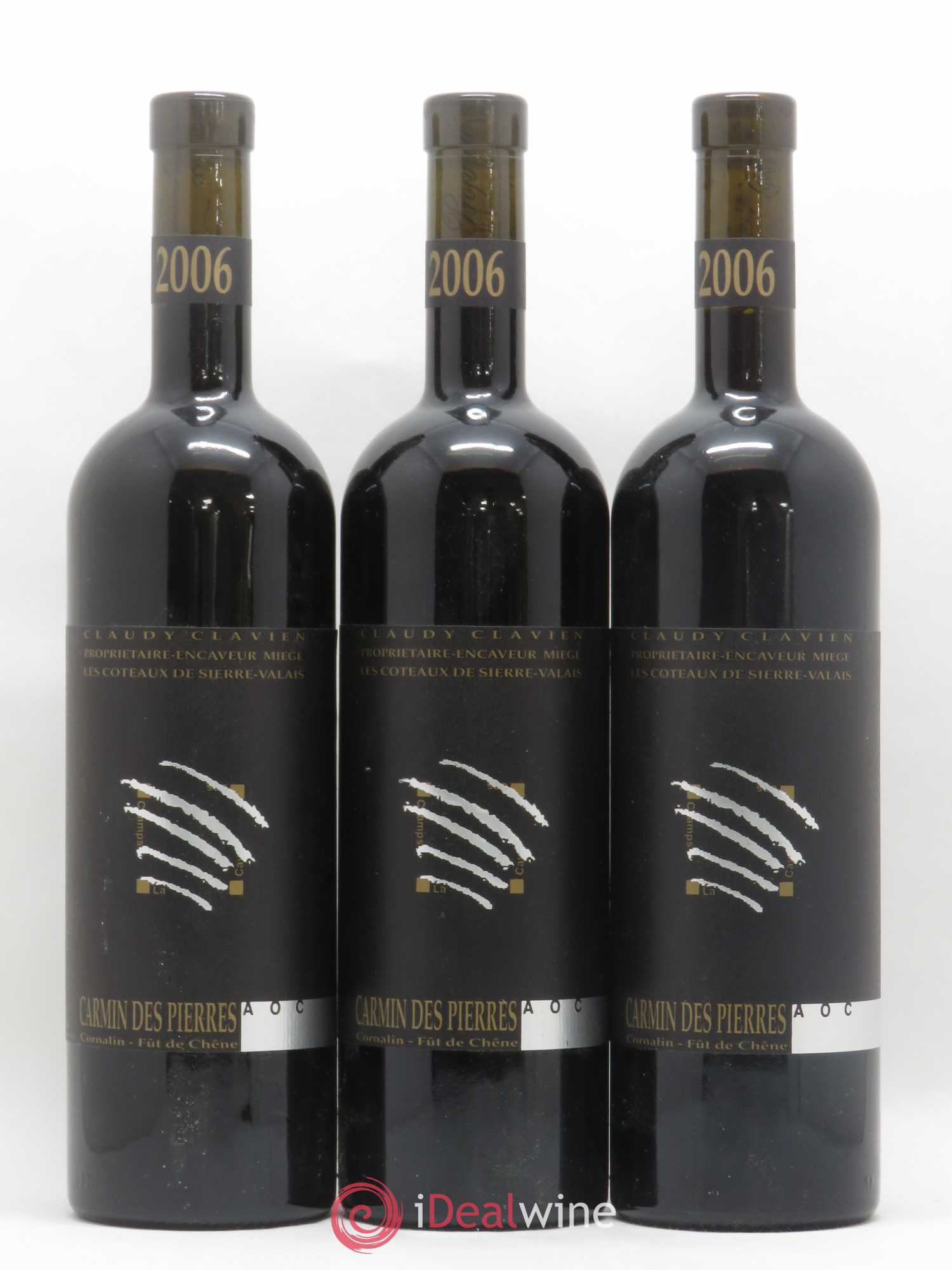 Valais Carmin des Pierres Cornalin Claudy Clavien 2006 - Posten von 3 Flaschen - 0