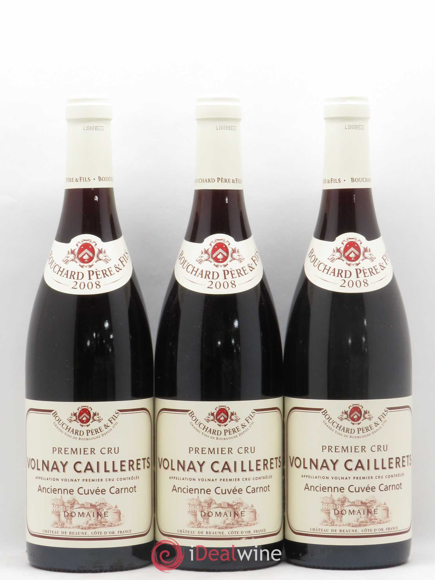 Volnay 1er Cru Caillerets - Ancienne Cuvée Carnot Bouchard Père & Fils 2008 - Lot de 3 bouteilles - 0