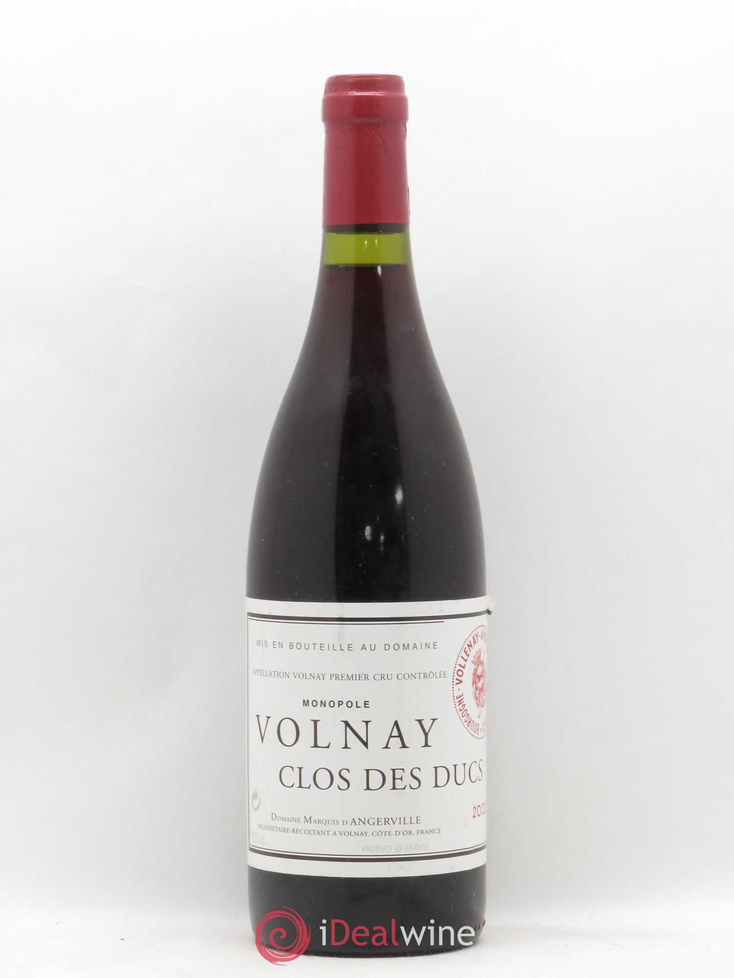 Volnay 1er Cru Clos des Ducs Marquis d'Angerville (Domaine) 2002 - Lot de 1 bouteille - 0