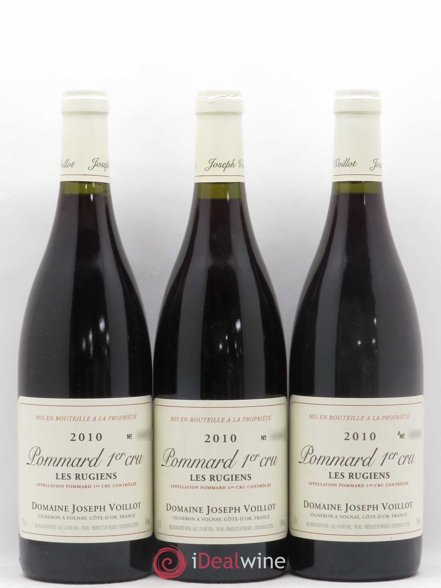 Pommard 1er Cru Les Rugiens Joseph Voillot (Domaine) 2010 - Lot de 3 bouteilles - 0