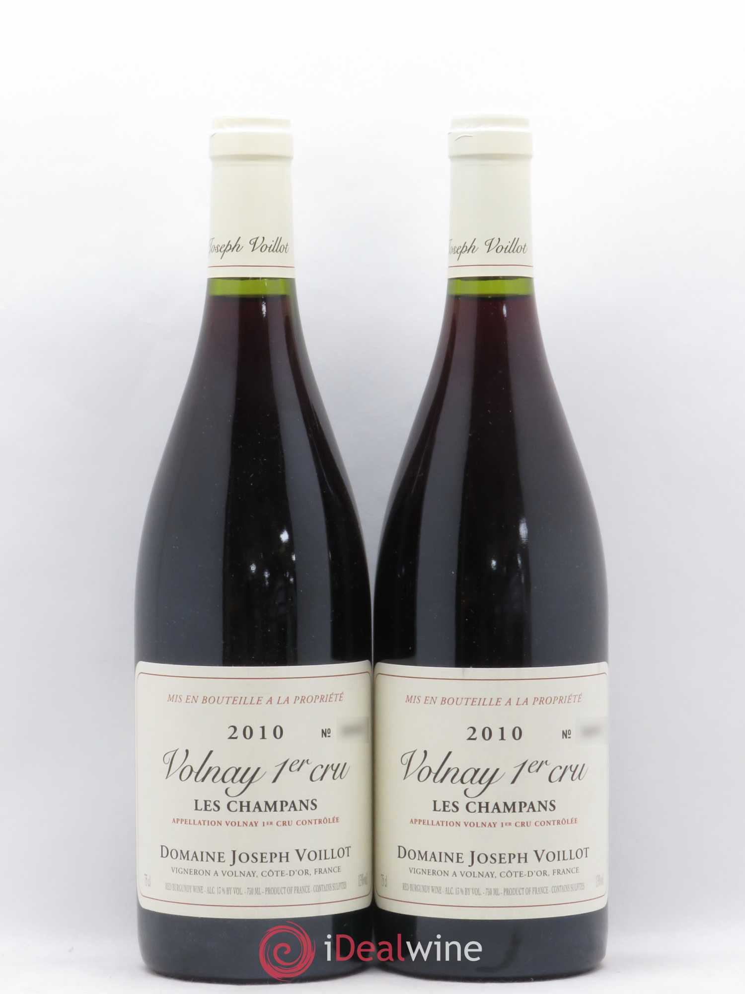 Volnay 1er Cru les Champans Joseph Voillot (Domaine) 2010 - Lot de 2 bouteilles - 0