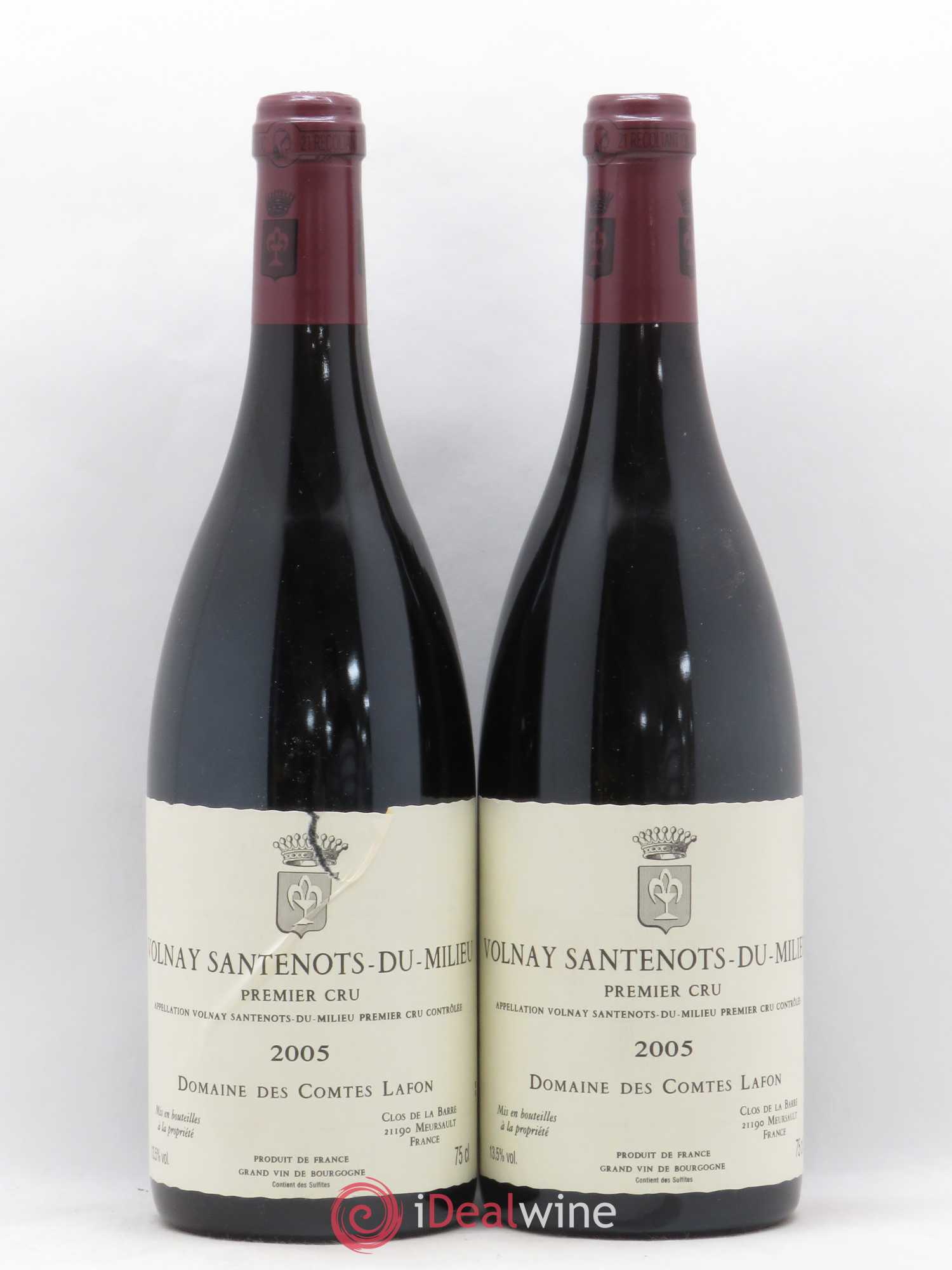 Volnay 1er Cru Santenots du Milieu Comtes Lafon (Domaine des) 2005 - Lot de 2 bouteilles - 0