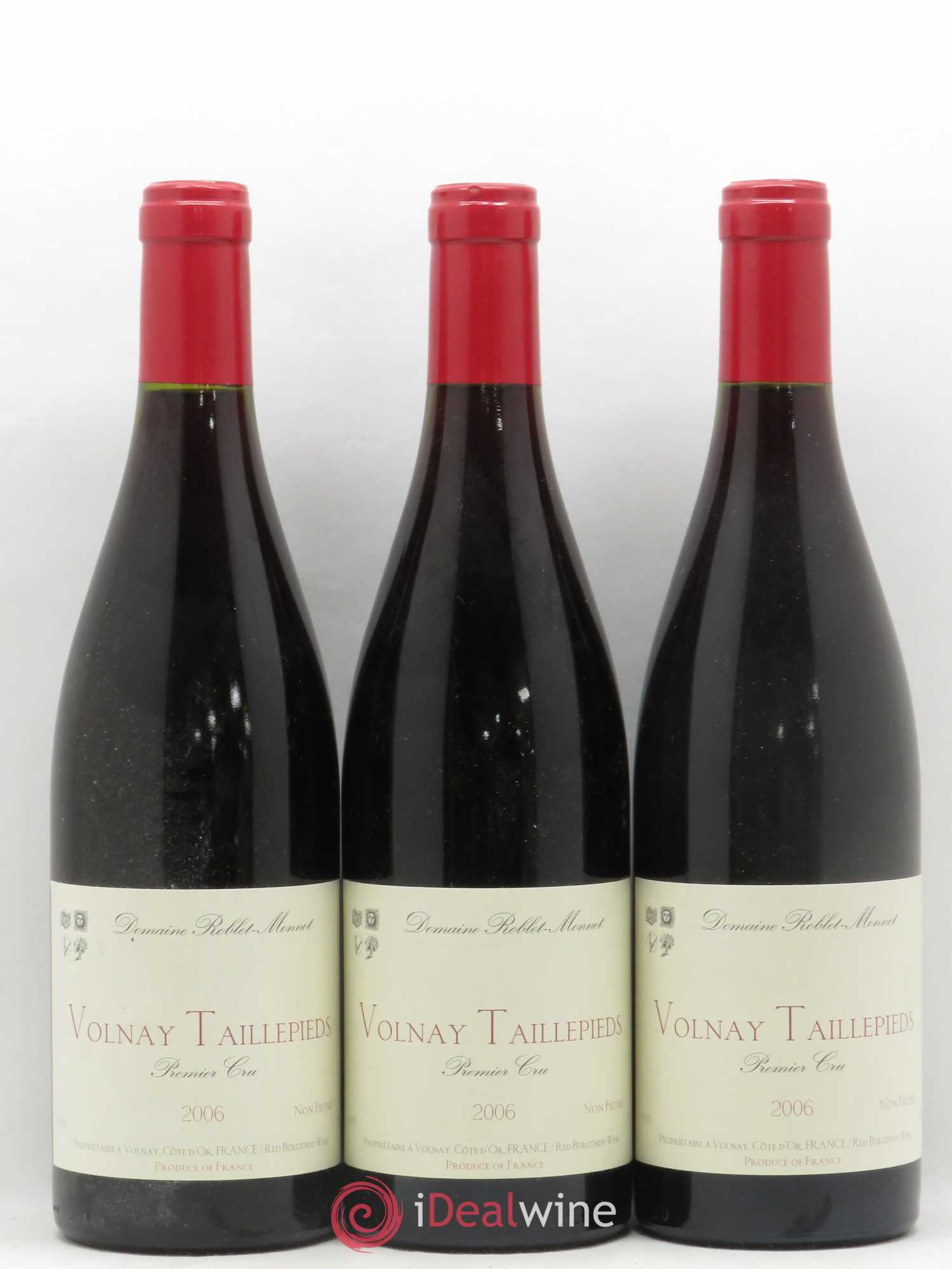 Volnay 1er Cru Taillepieds Roblet Monnot 2006 - Posten von 3 Flaschen - 0