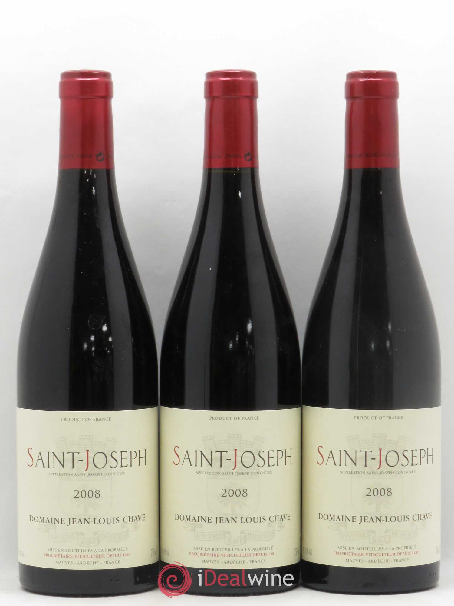 Saint-Joseph Jean-Louis Chave 2008 - Lot de 3 bouteilles - 0