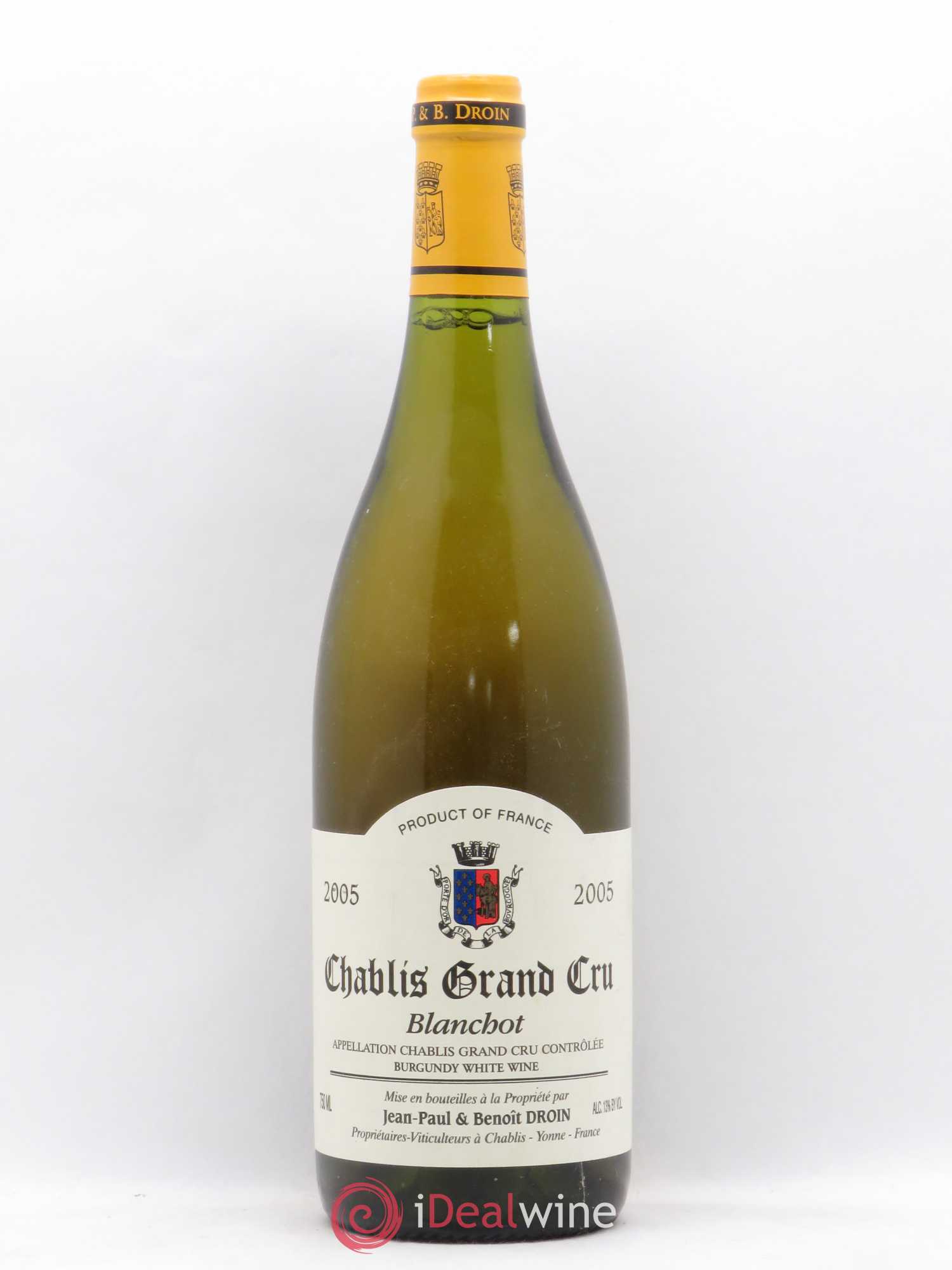 Chablis Grand Cru Blanchot Jean-Paul & Benoît Droin (Domaine) 2005 - Lot de 1 bouteille - 0