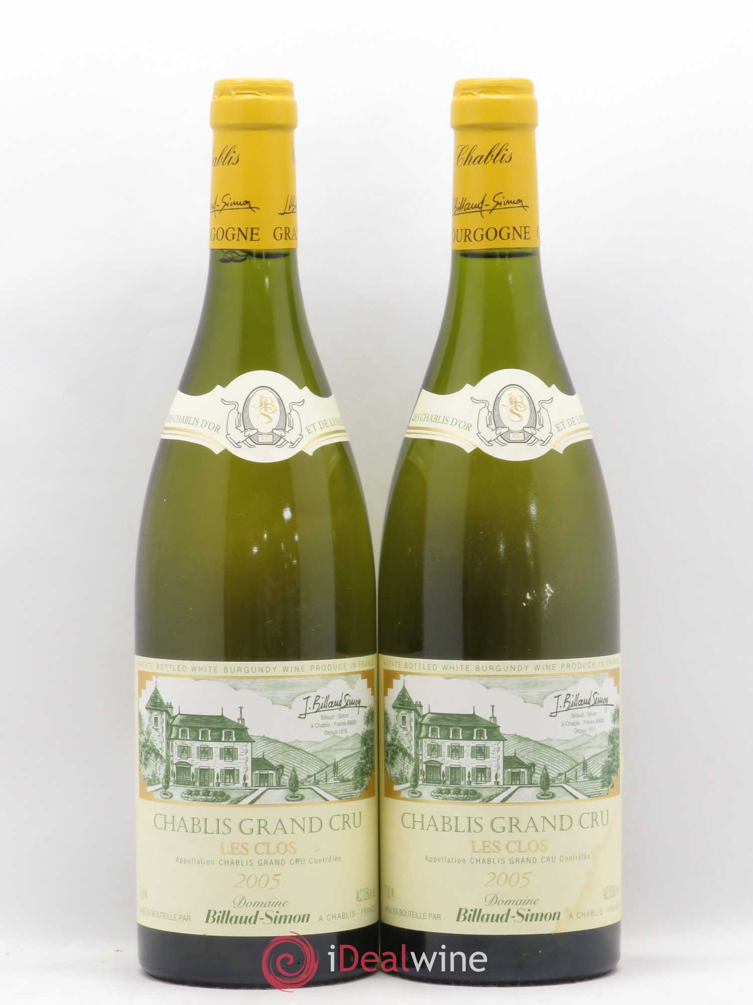 Chablis Grand Cru Les Clos Billaud-Simon (Domaine) 2005 - Lot de 2 bouteilles - 0