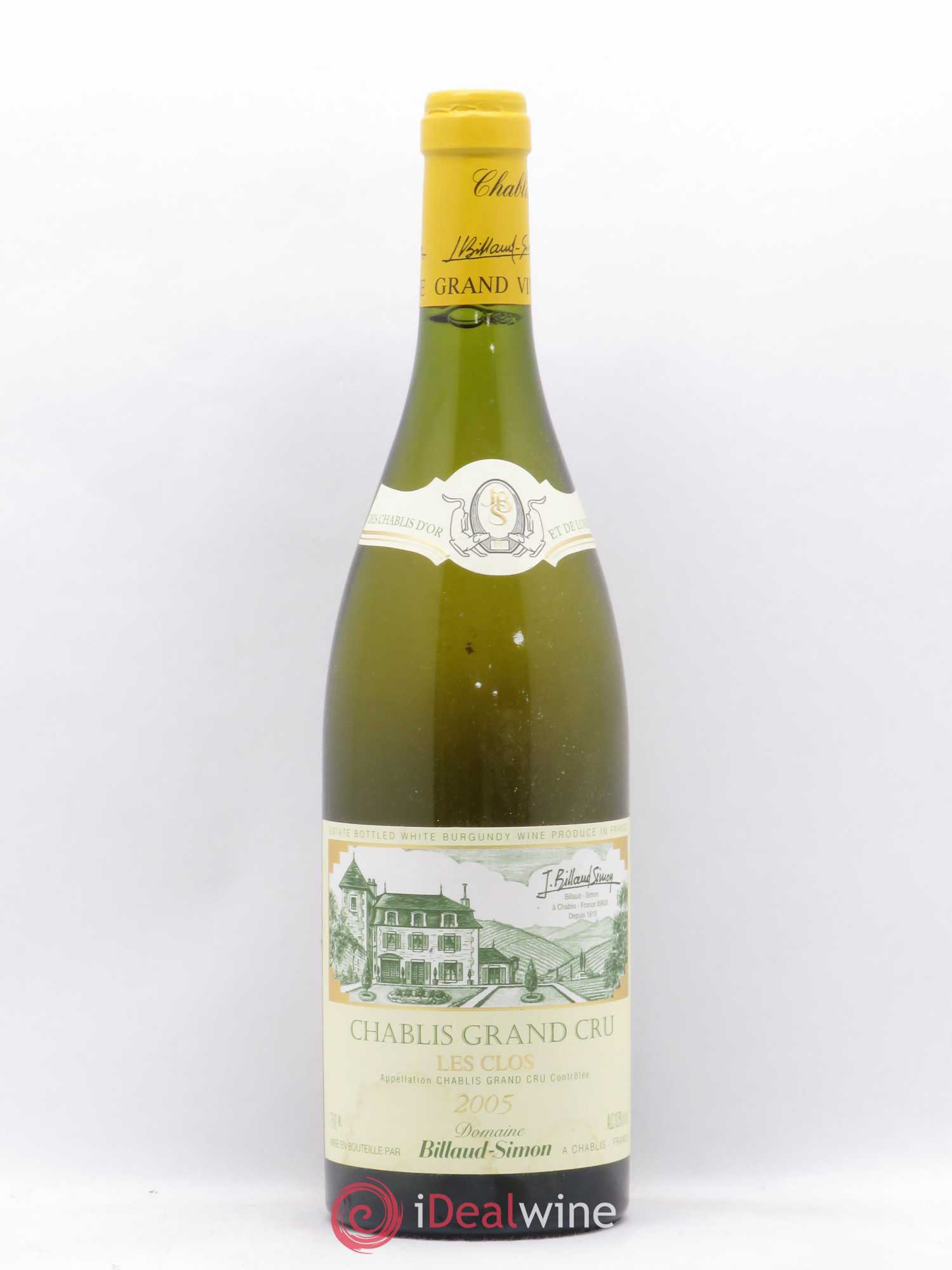 Chablis Grand Cru Les Clos Billaud-Simon (Domaine) 2005 - Lot de 1 bouteille - 0