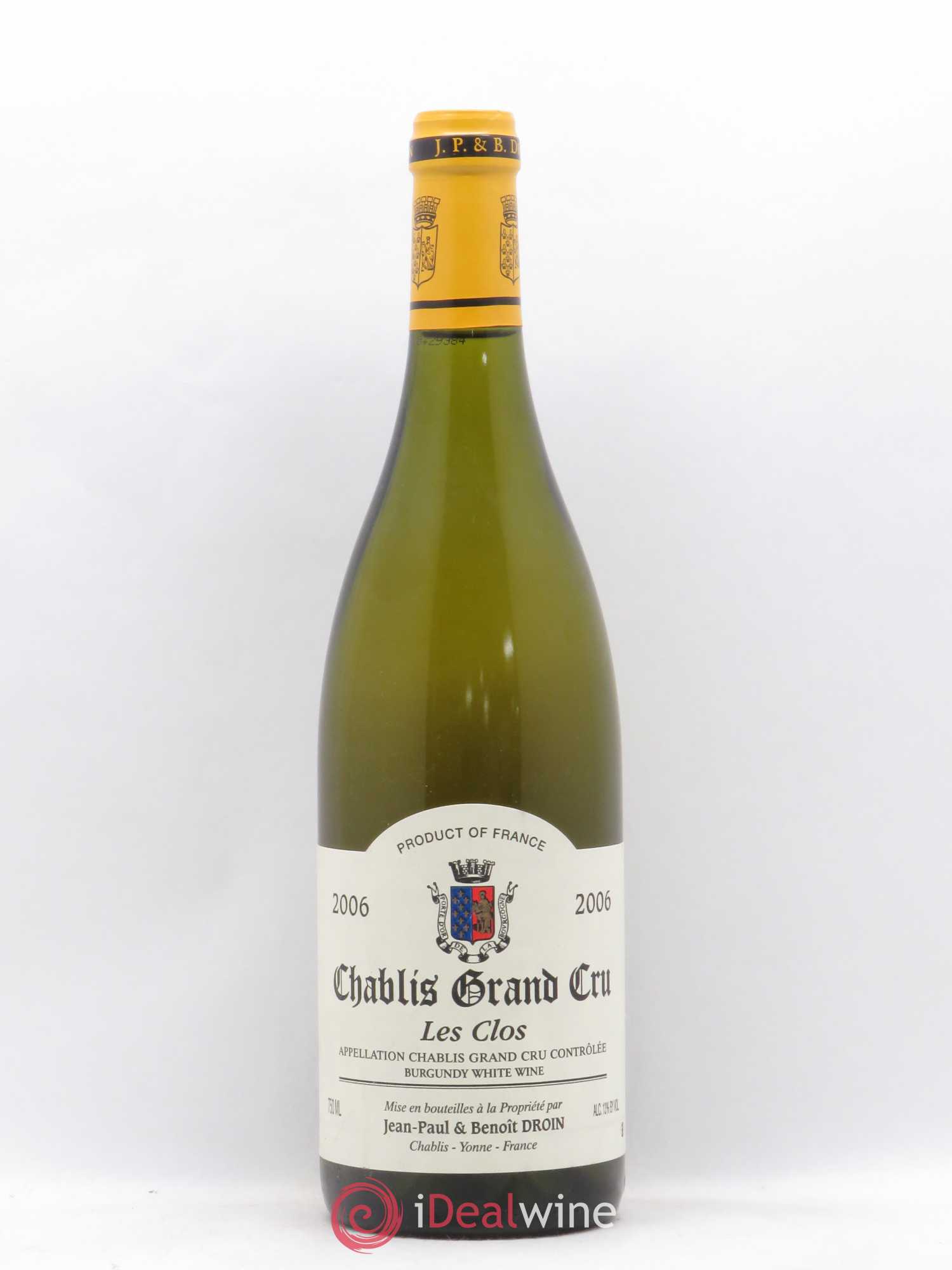 Chablis Grand Cru Les Clos Jean-Paul & Benoît Droin (Domaine) 2006 - Lot de 1 bouteille - 0