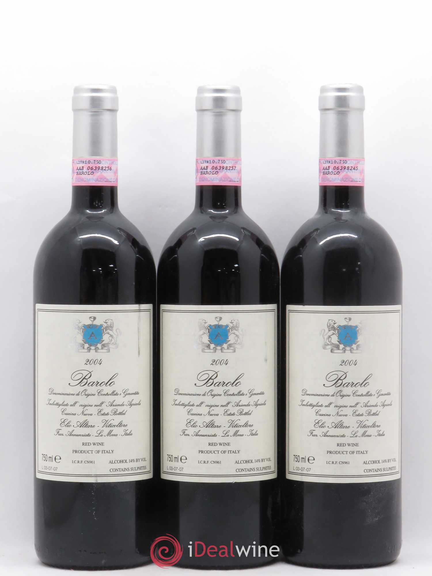 Barolo DOCG Elio Altare 2004 - Lot de 3 bouteilles - 0