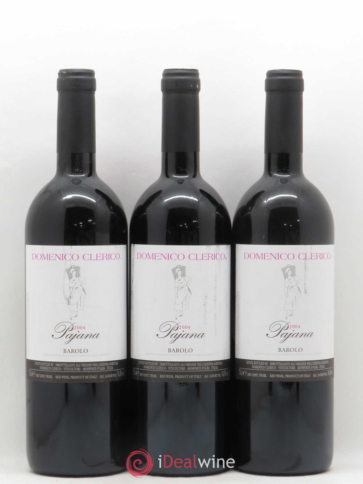 Barolo DOCG Pajana Domenico Clerico 2004 - Lot de 3 bouteilles - 0