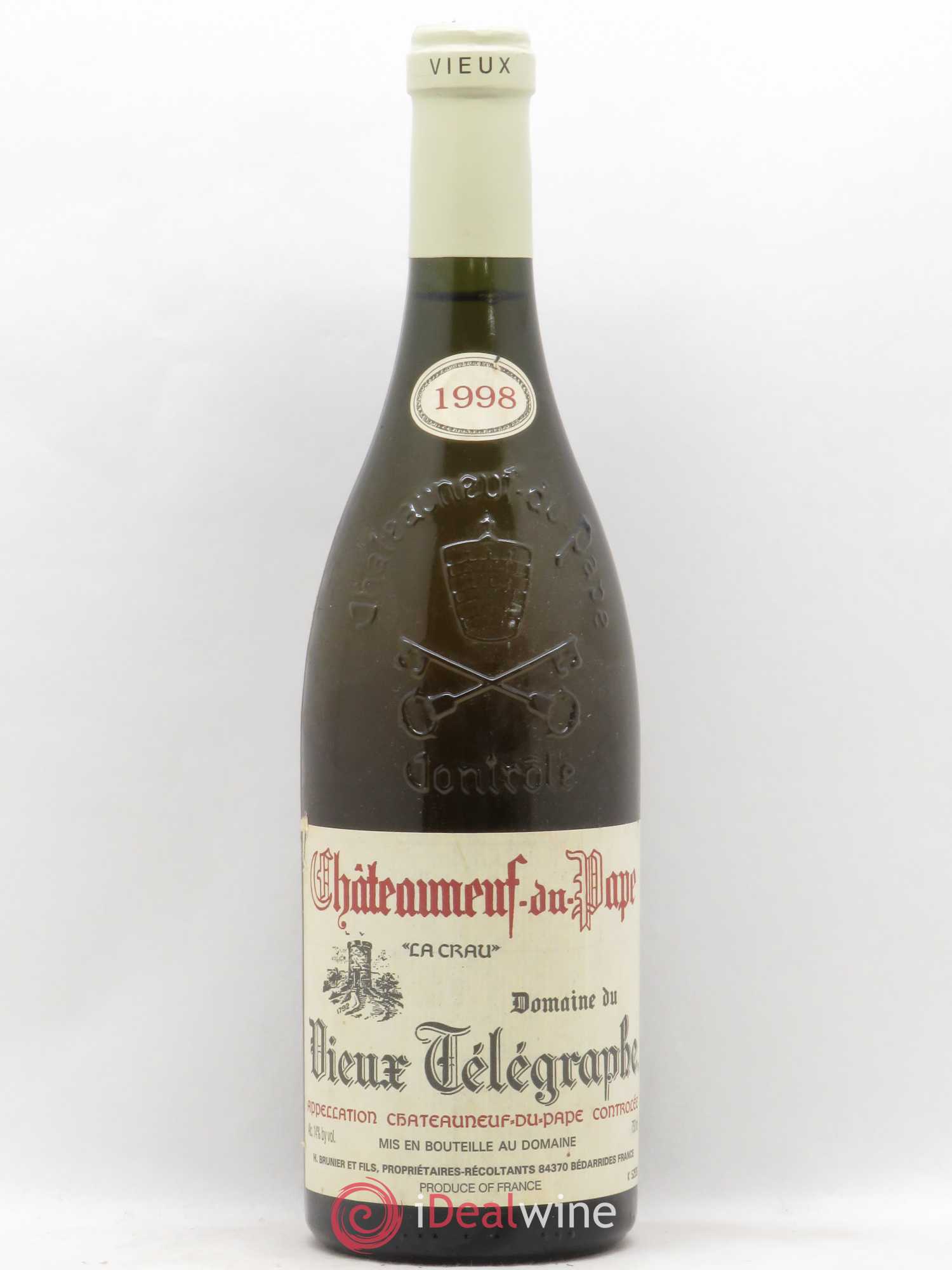 Châteauneuf-du-Pape Vieux Télégraphe (Domaine du) Vignobles Brunier La Crau 1998 - Lot de 1 bouteille - 0