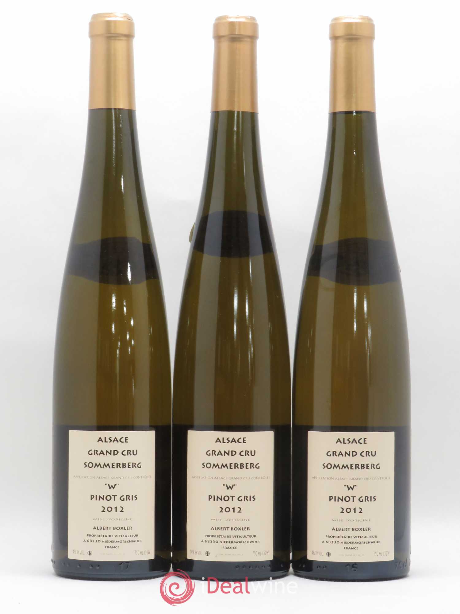 Pinot Gris Grand Cru Sommerberg W Boxler 2012 - Posten von 3 Flaschen - 1
