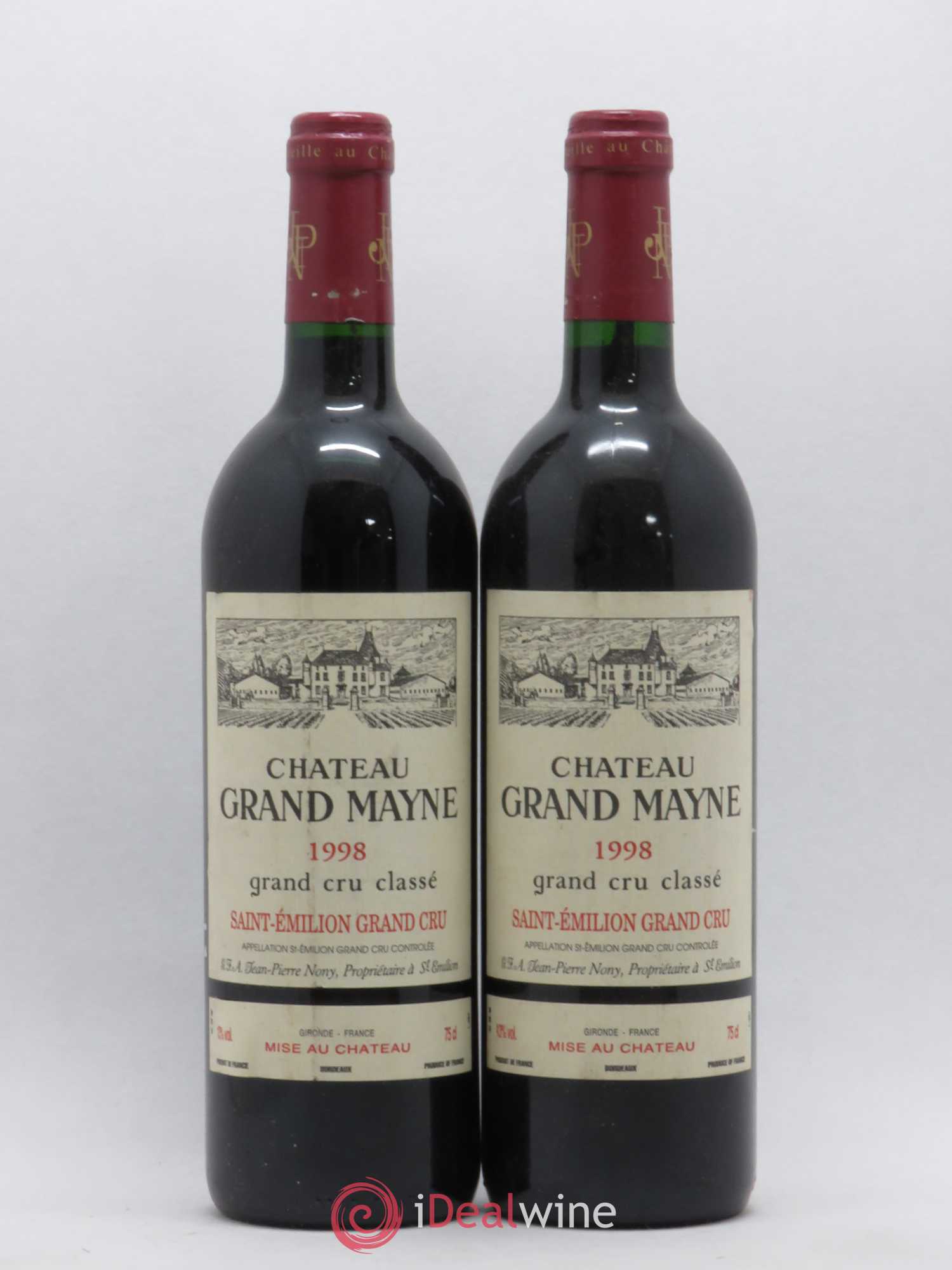 Château Grand Mayne Grand Cru Classé 1998 - Lot de 2 bouteilles - 0
