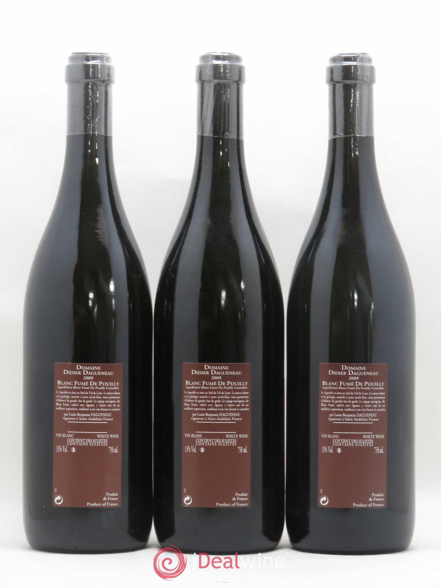 Vin de France (anciennement Pouilly-Fumé) Pur Sang Dagueneau (Domaine Didier - Louis-Benjamin) 2009 - Lot de 3 bouteilles - 1