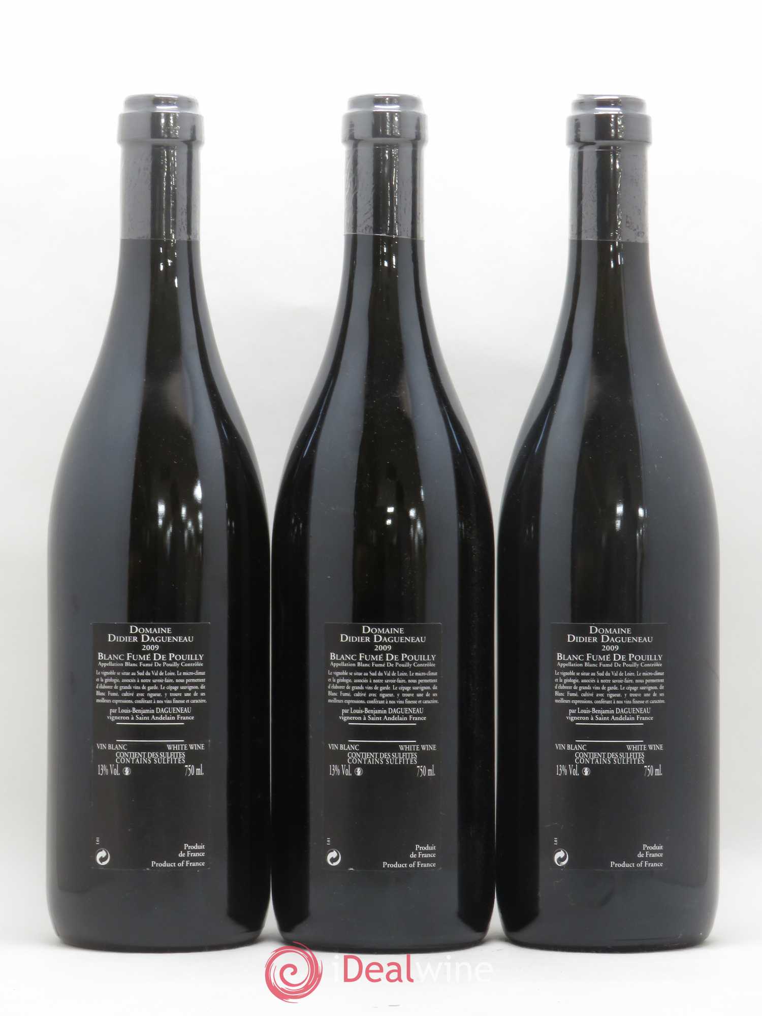 Vin de France (anciennement Pouilly-Fumé) Silex Dagueneau (Domaine Didier - Louis-Benjamin) 2009 - Lot de 3 bouteilles - 1