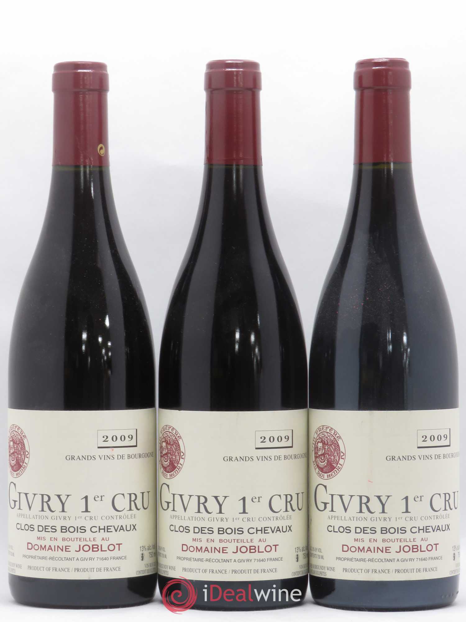 Givry 1er Cru Clos des Bois Chevaux Joblot 2009 - Posten von 3 Flaschen - 0