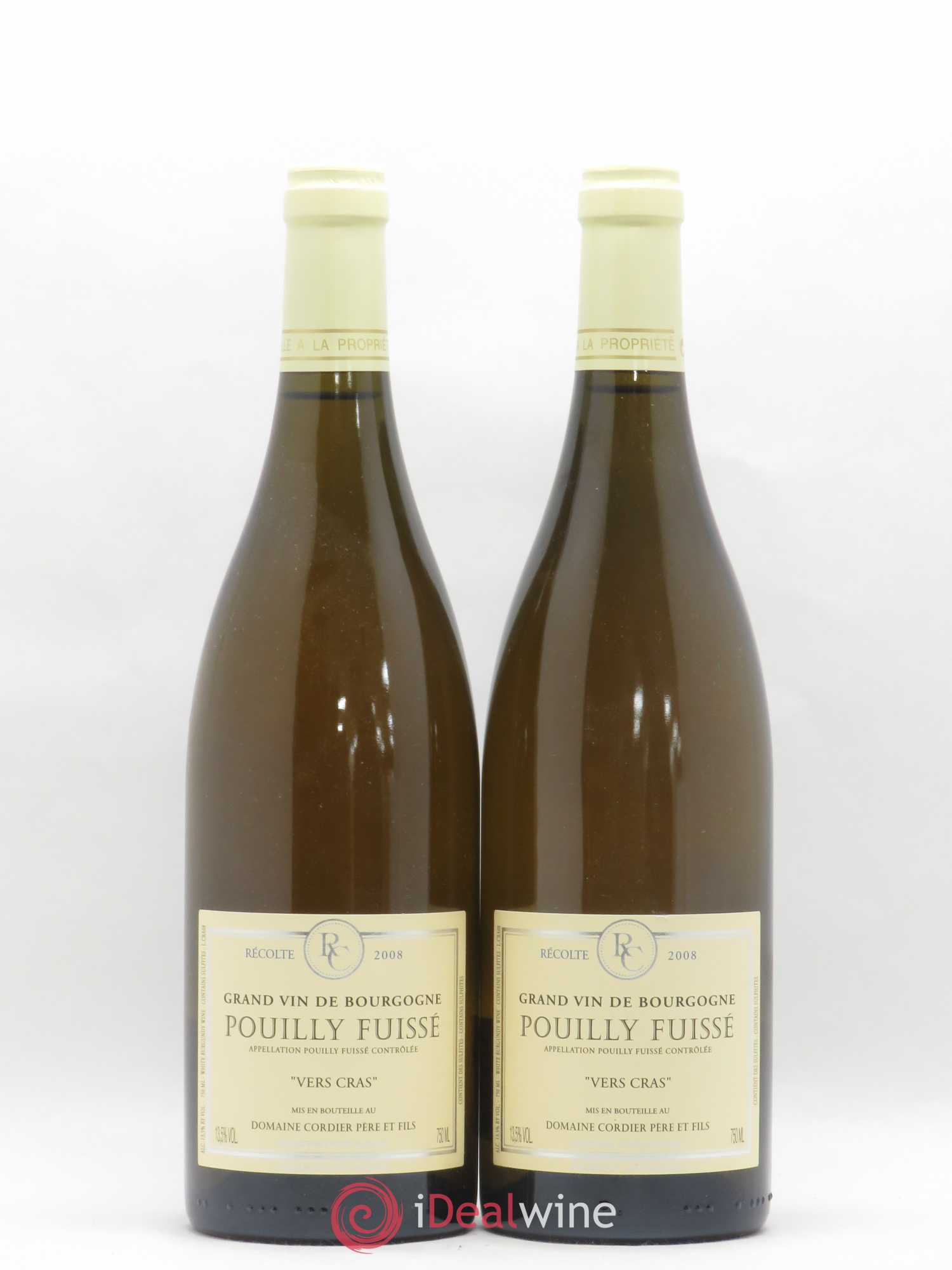 Pouilly-Fuissé Vers Cras Cordier 2008 - Posten von 2 Flaschen - 0