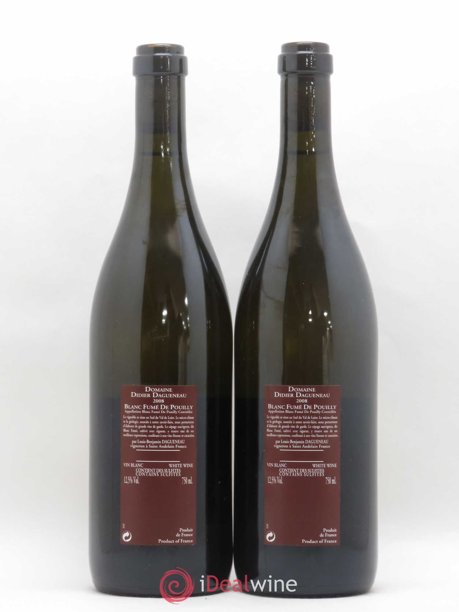 Vin de France (anciennement Pouilly-Fumé) Pur Sang Dagueneau (Domaine Didier - Louis-Benjamin) 2008 - Lot de 2 bouteilles - 1