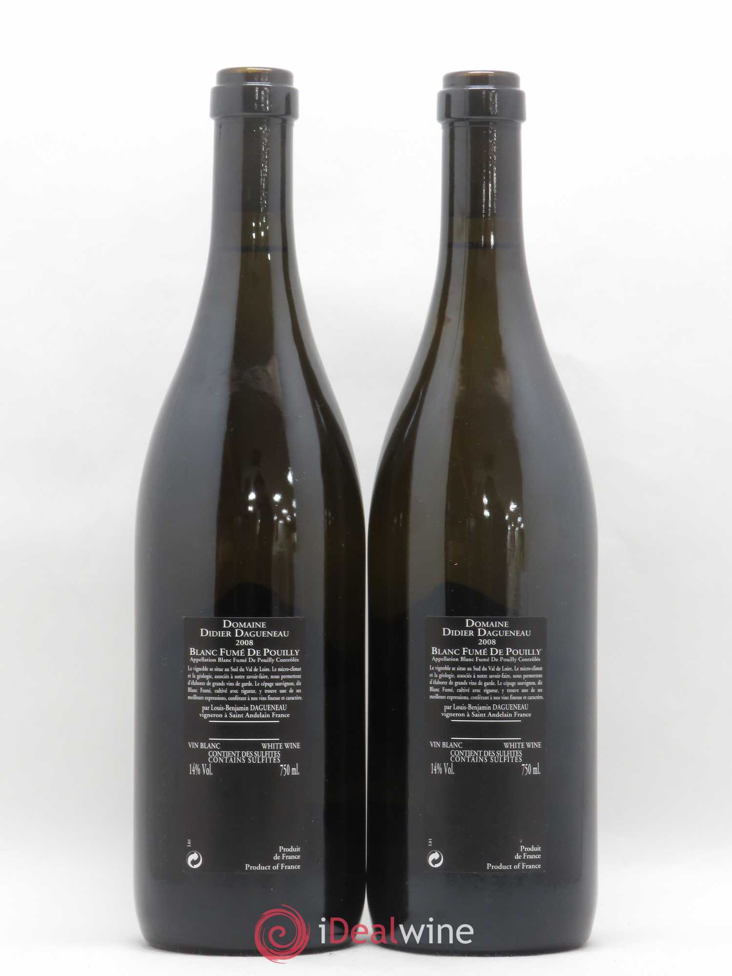 Vin de France (anciennement Pouilly-Fumé) Silex Dagueneau (Domaine Didier - Louis-Benjamin) 2008 - Lot de 2 bouteilles - 1
