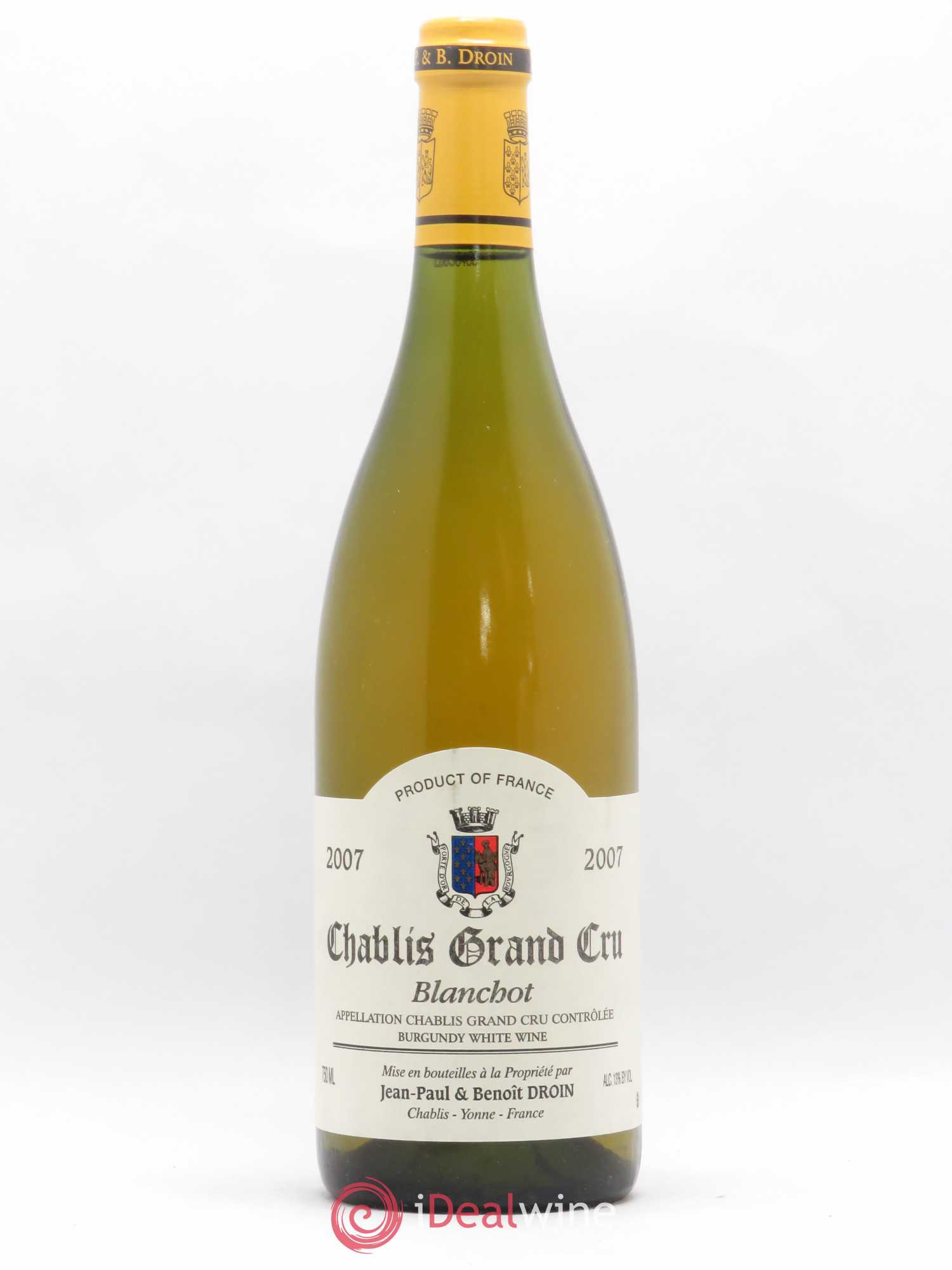 Chablis Grand Cru Blanchot Jean-Paul & Benoît Droin (Domaine) 2007 - Lot de 1 bouteille - 0