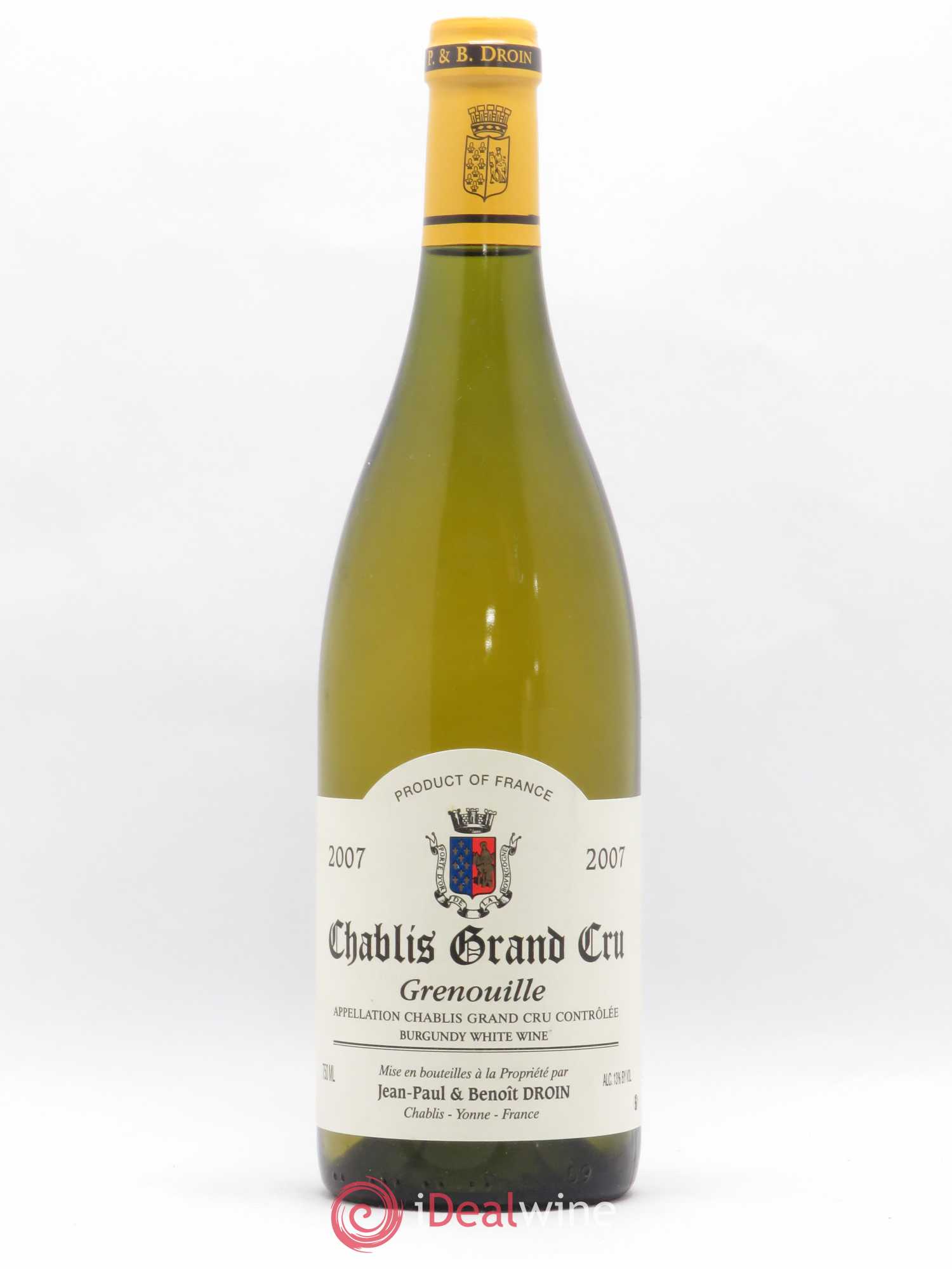 Chablis Grand Cru Grenouilles Jean-Paul & Benoît Droin (Domaine) 2007 - Lot de 1 bouteille - 0