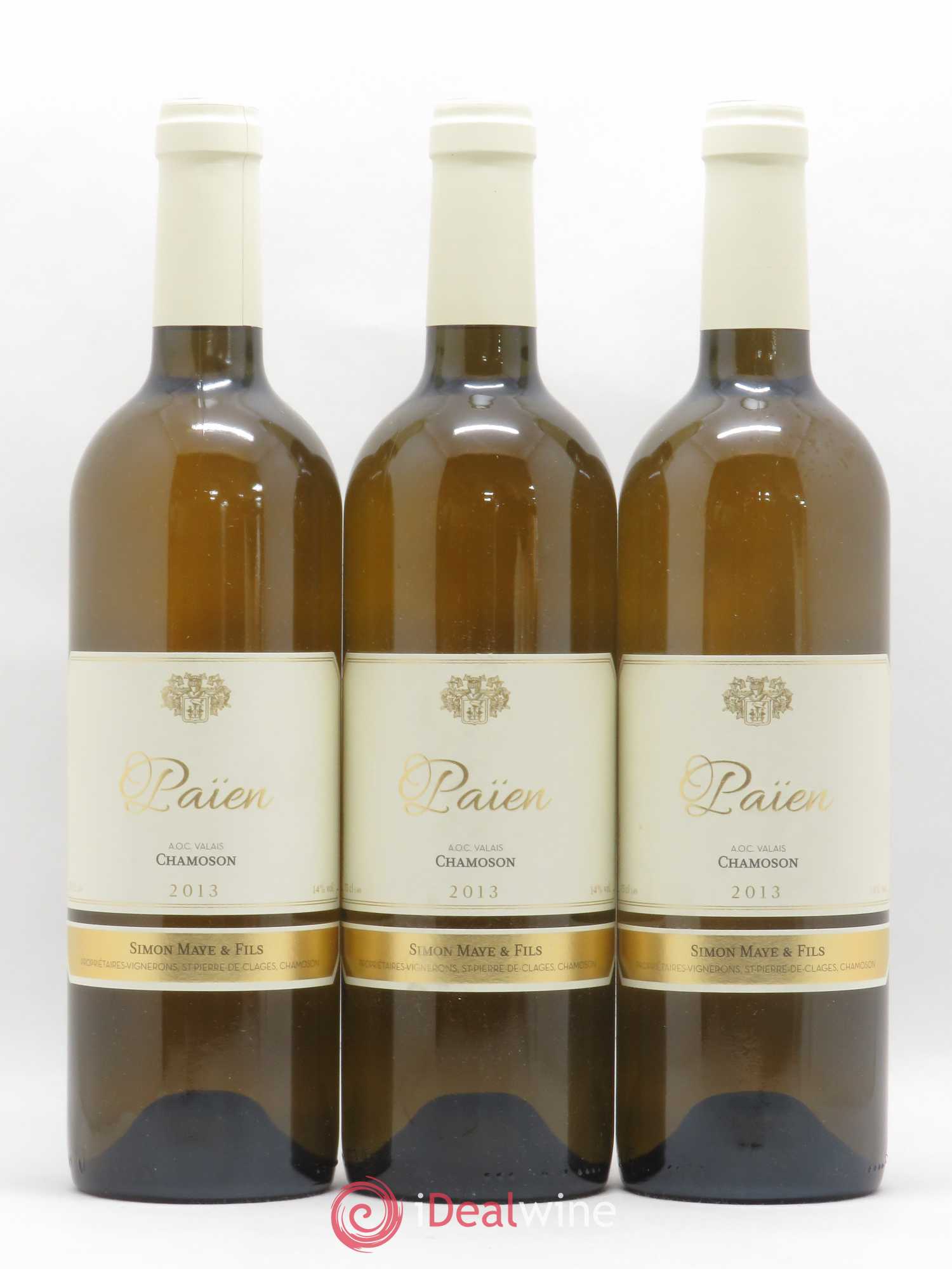 Valais Chamoson Paien Simon Maye 2013 - Posten von 3 Flaschen - 0
