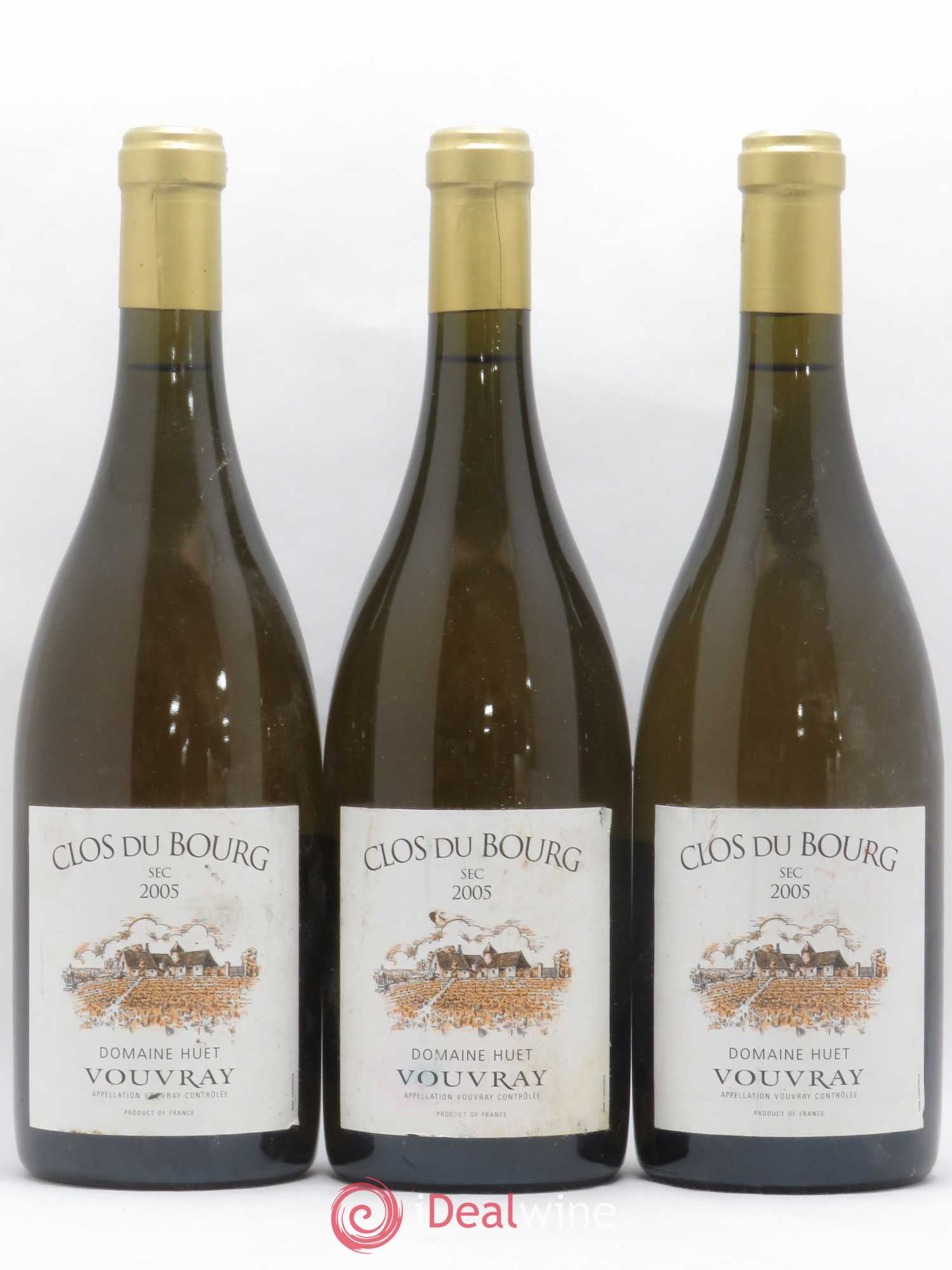 Vouvray Clos du Bourg Sec Domaine Huet 2005 - Lot de 3 bouteilles - 0