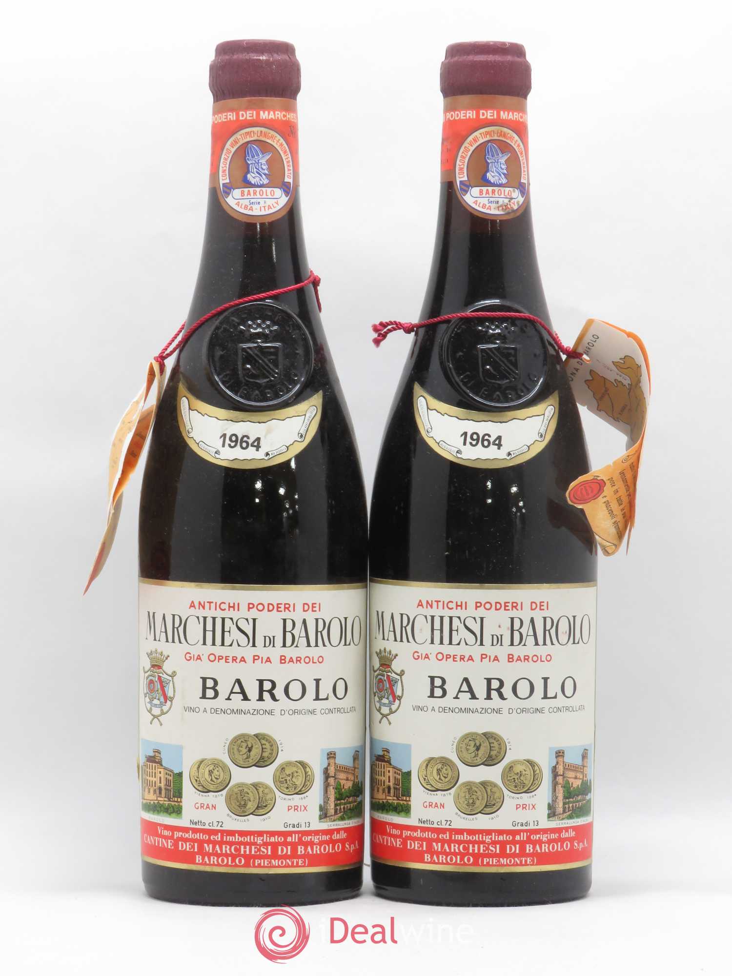 Barolo Marchese di Barolo 1964 - Posten von 2 Flaschen - 0
