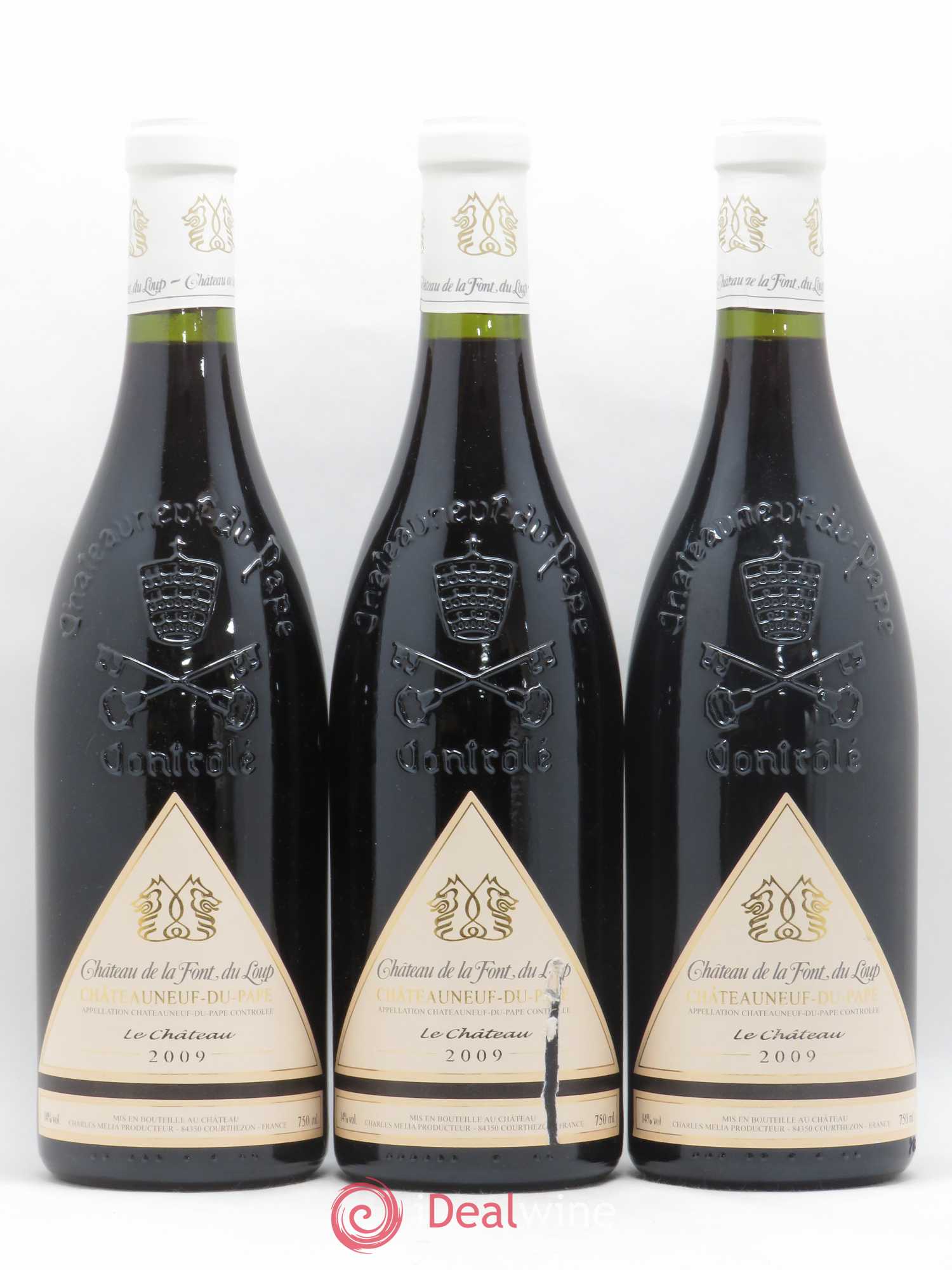 Châteauneuf-du-Pape Le Château Château de la Font du Loup 2009 - Posten von 3 Flaschen - 0