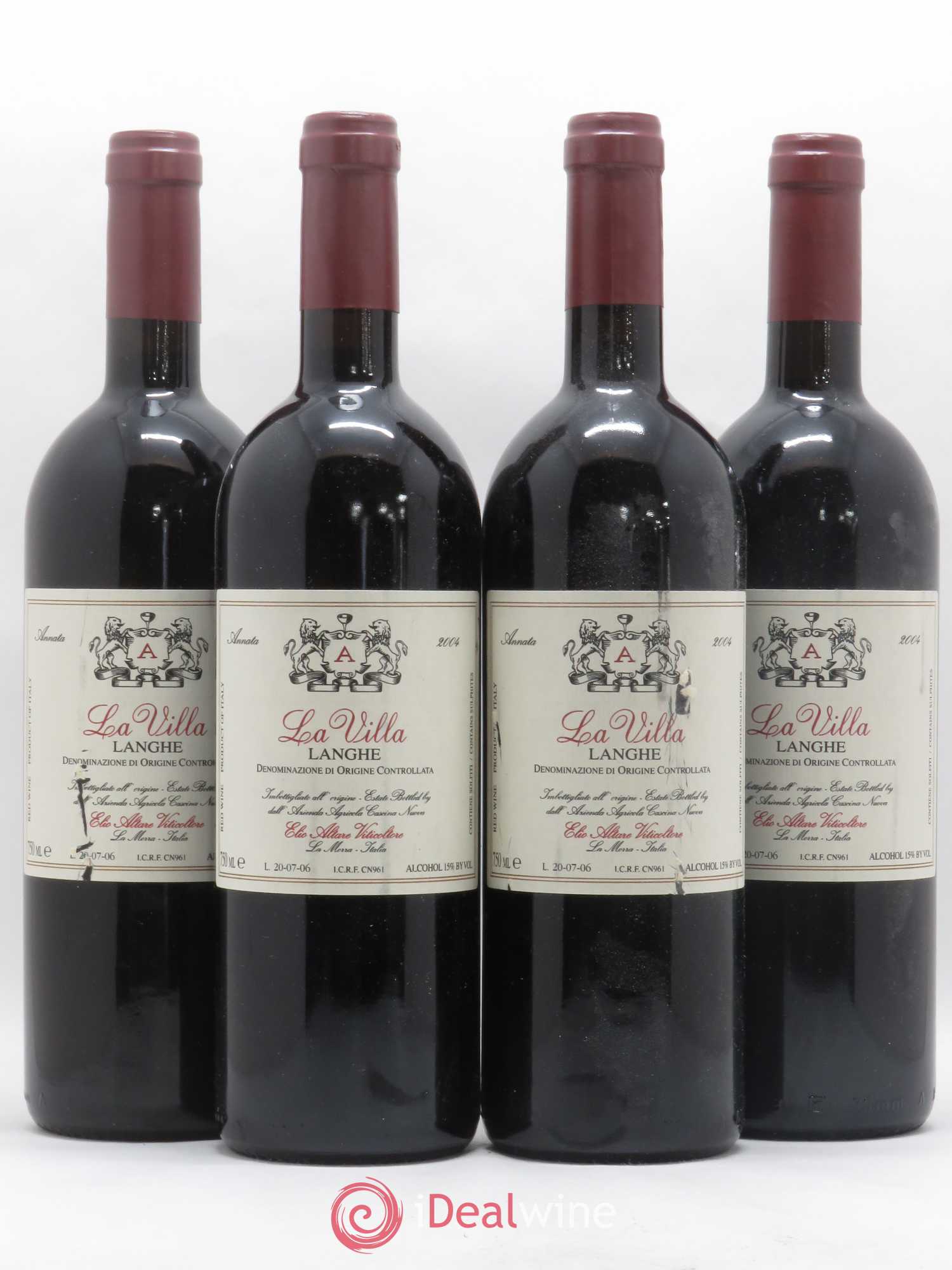 Langhe DOC La Villa Elio Altare 2004 - Lot de 4 bouteilles - 0