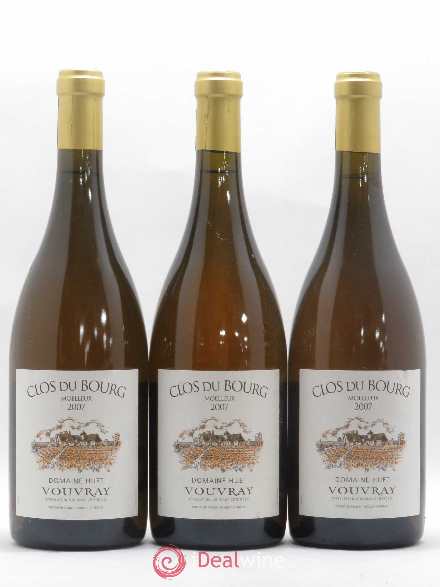 Vouvray Clos du Bourg Moelleux Domaine Huet 2007 - Lotto di 3 bottiglie - 0