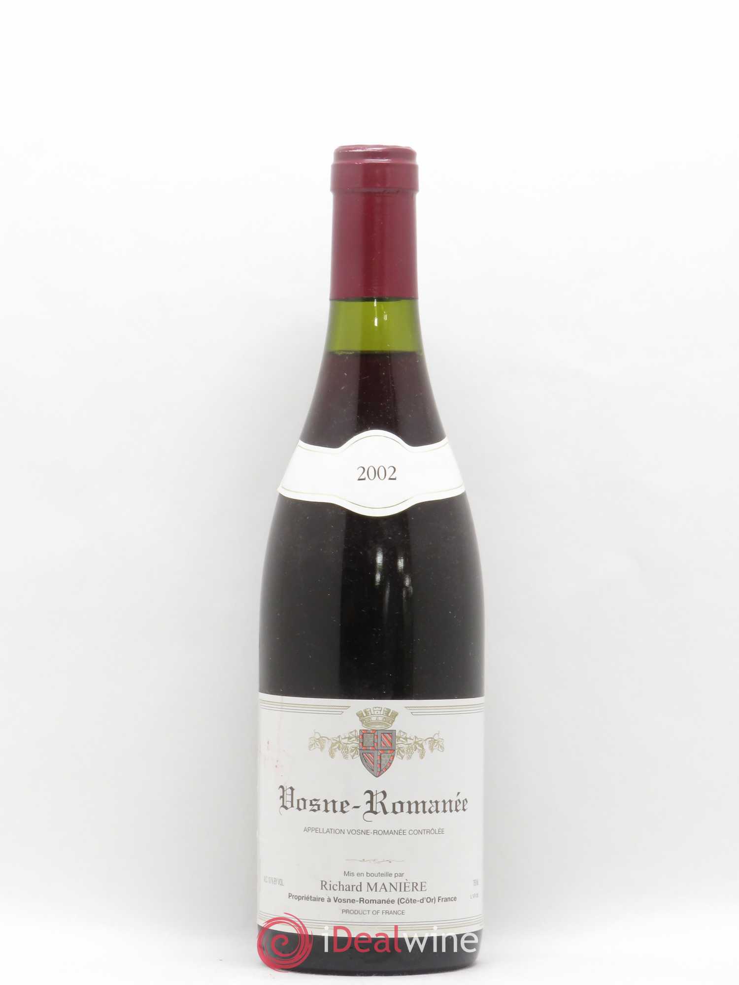 Vosne-Romanée Richard Manière 2002 - Lot de 1 bouteille - 0