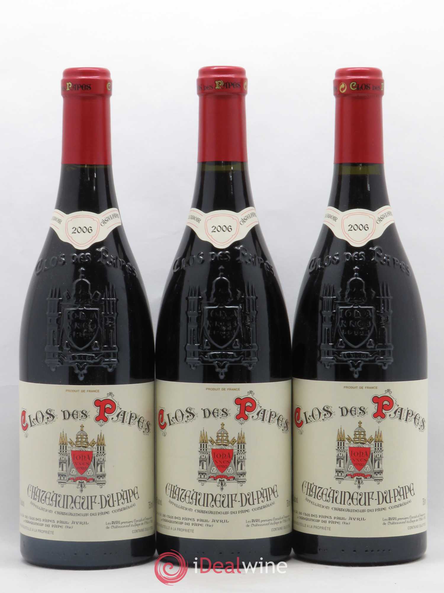 Châteauneuf-du-Pape Clos des Papes - Paul Avril 2006 - Lot de 3 bouteilles - 0